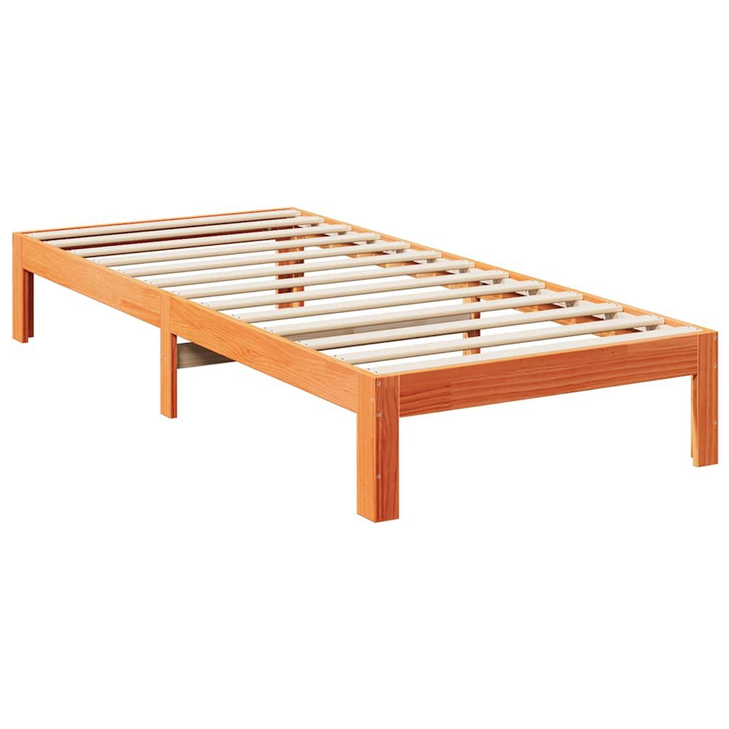 vidaXL Bett Massivholzbett ohne Matratze Wachsbraun günstig online kaufen