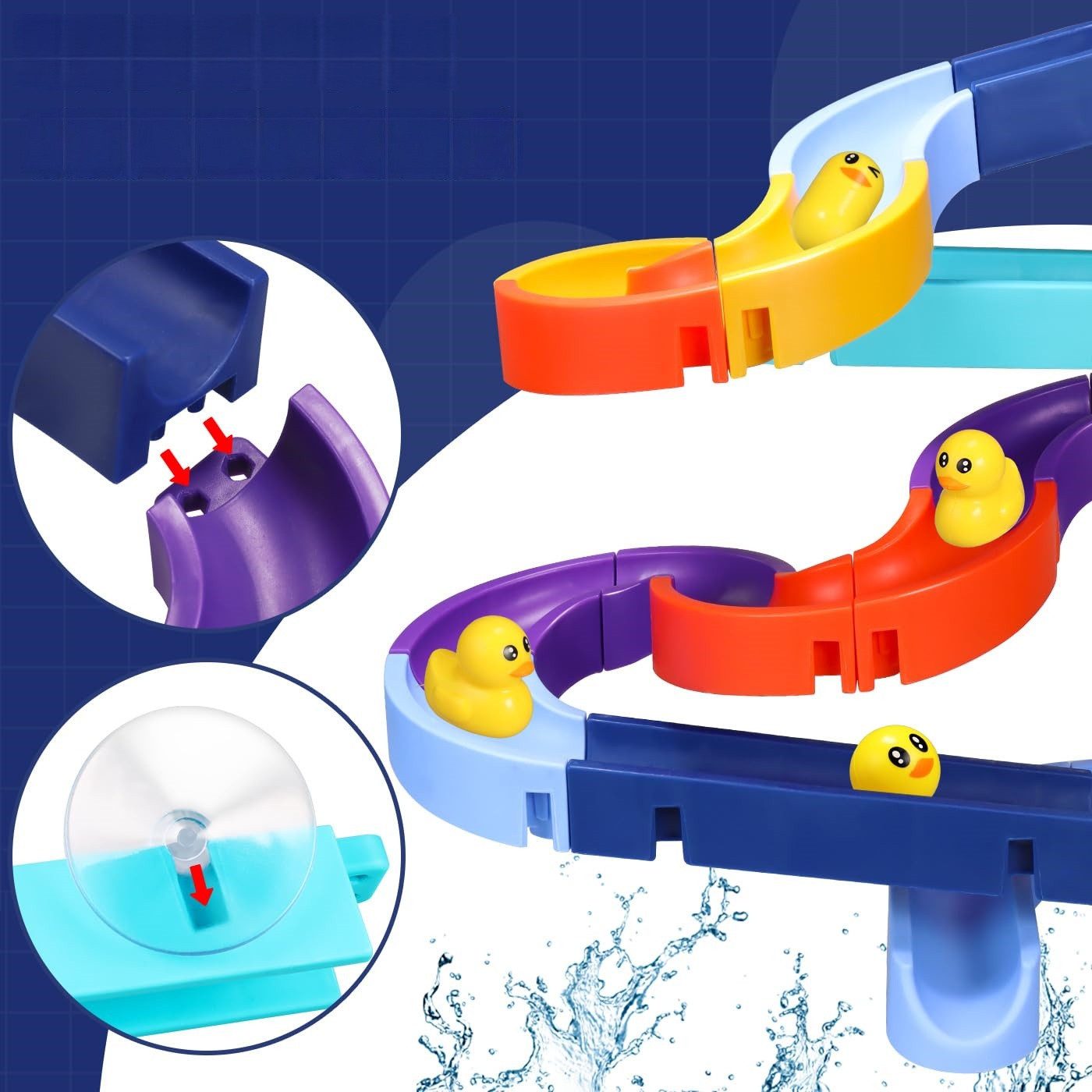 FOUORTUNATE-BEE Badespielzeug Badebahn Kugelspielzeug 34-teilig – Badewanne günstig online kaufen