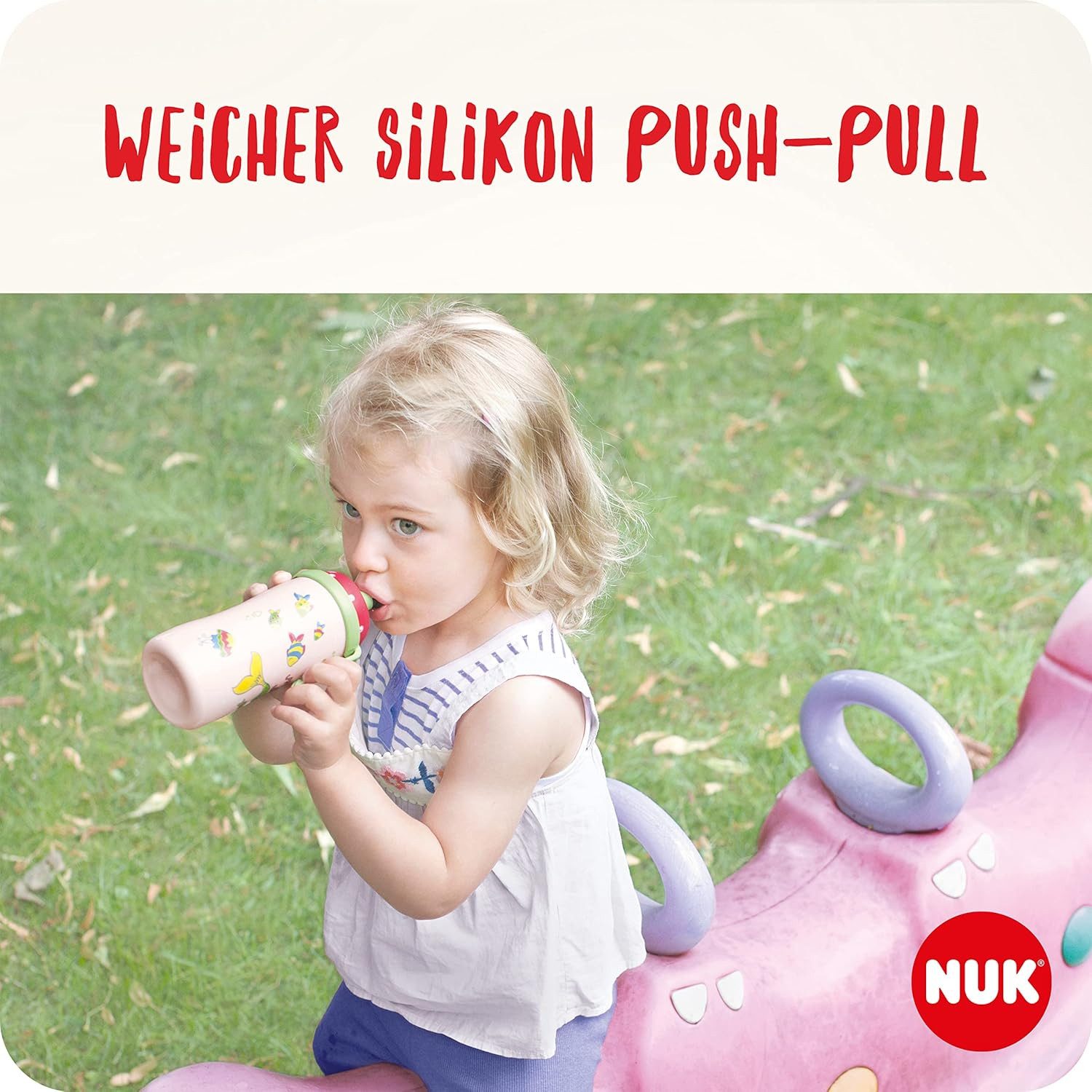 NUK Trinkflasche NUK Junior Cup Color Change – Für Mädchen, Farbwechsel Effekt