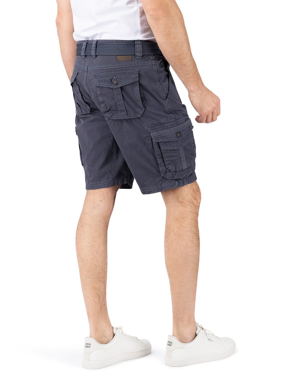 DENIMFY Cargoshorts Herren Shorts DFUlli Regular Fit Bermudashorts aus 100% Baumwolle mit Gürtel