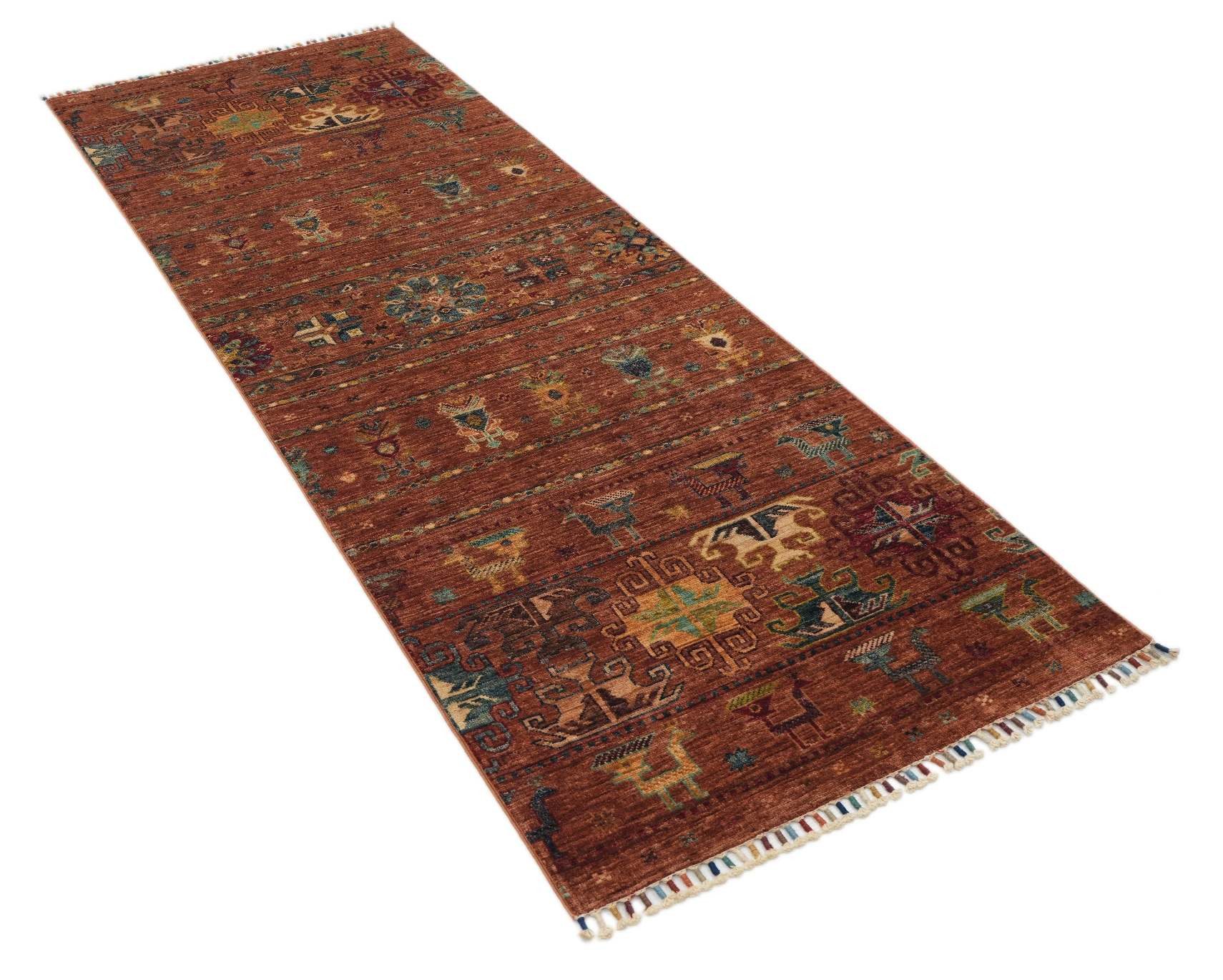 CABBEL Orientteppich 238x86 cm Samarkand Gelb Schurwolle Handgeknüpft Klassisch Unikat, Läufer, Höhe: 7 mm, 100% Schurwolle – weich, pflegeleicht, solide Knüpfdichte