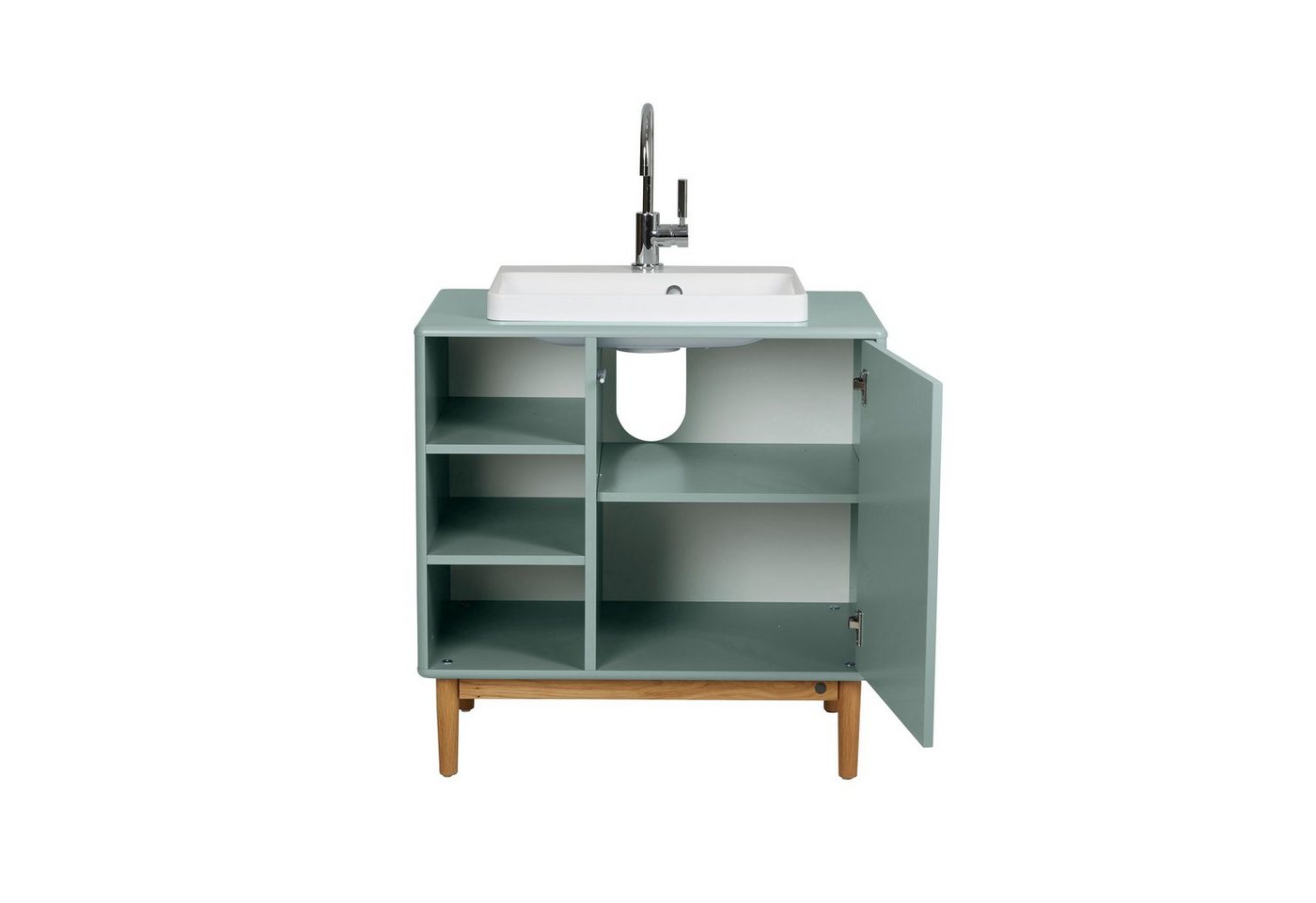 Thumbnail - TOM TAILOR HOME Waschtisch COLOR BATH mit Waschbecken, Tür und offenem Regal - in schönen Farben, lackiertes MDF mit ger...
