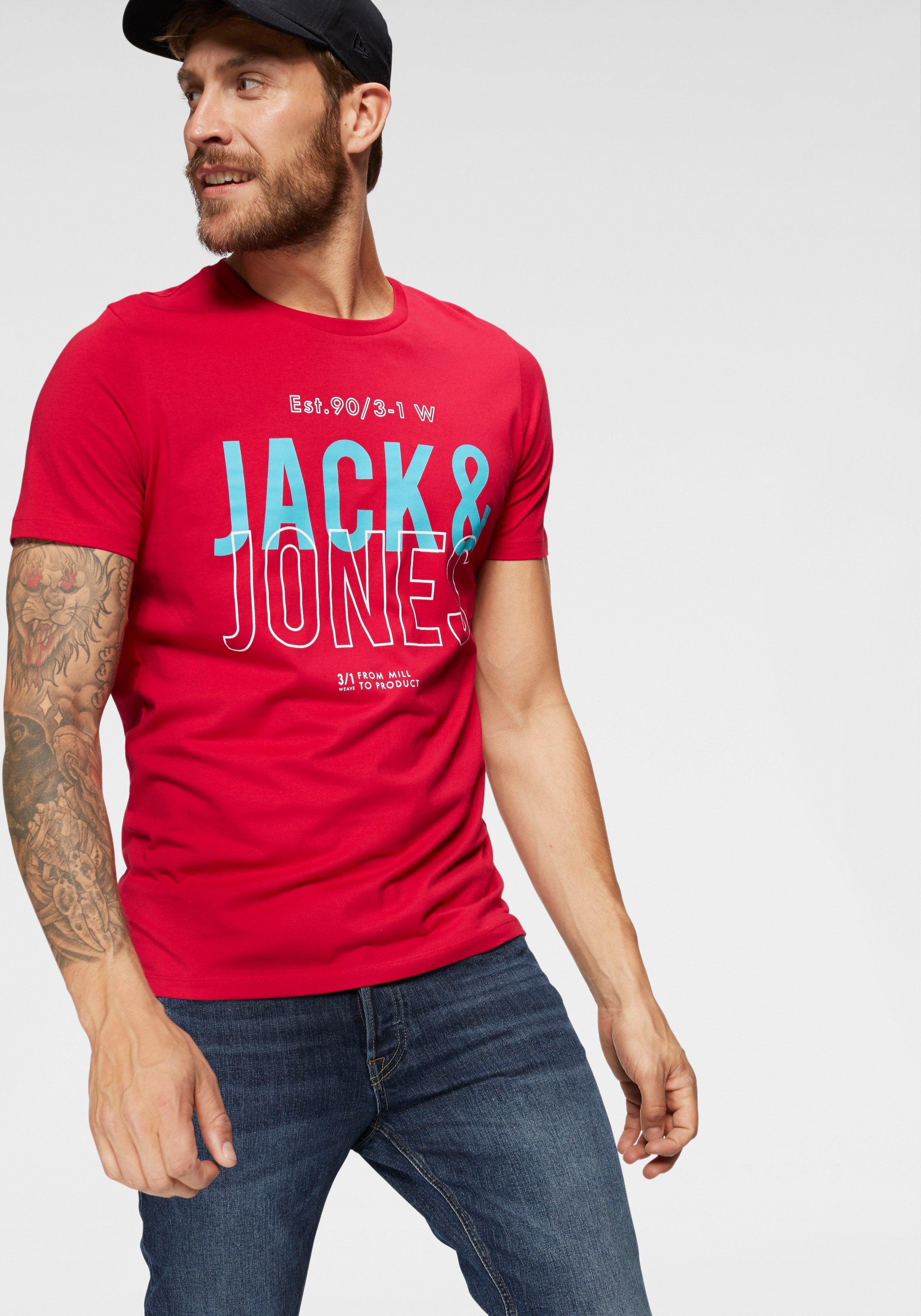 JACK & JONES Herren T-Shirt Jorartist – Kurzarmshirt Mit Print, Aus Baumwolle, Regular Fit