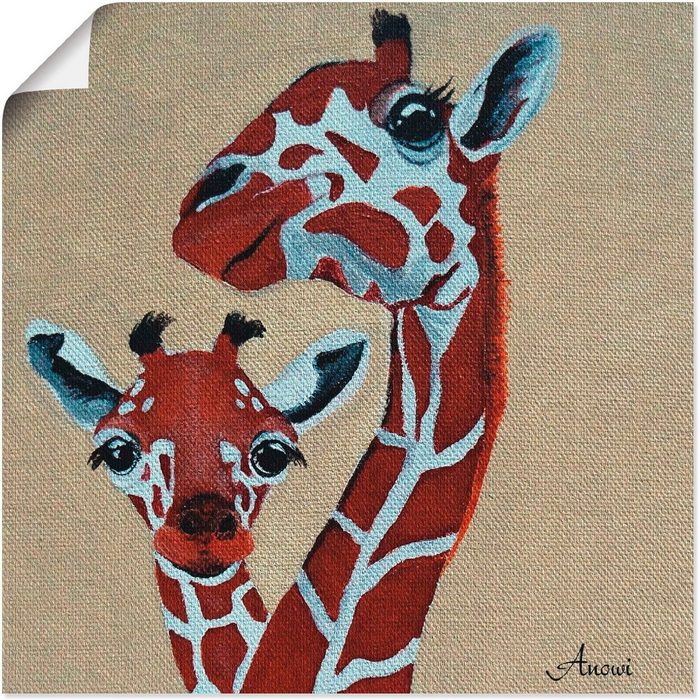 Artland Wandbild Giraffen Wildtiere (1 St) als Leinwandbild Wandaufkleber oder Poster in versch. Größen