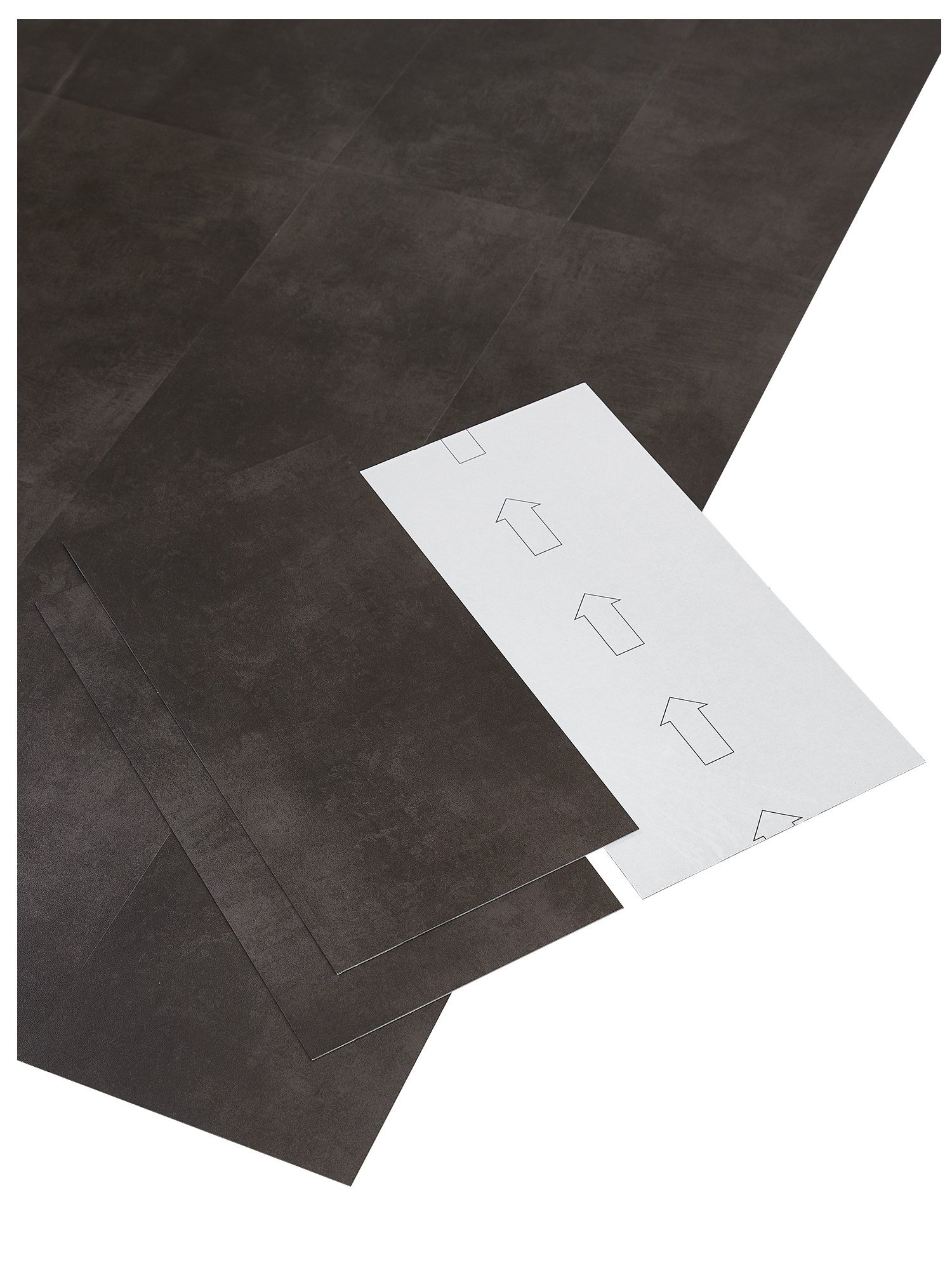 misento Designboden Виниловый ламинат selbstklebend in Beton- und Steinoptik, 24 St., 24 PVC Fliesen je ca. 60,96 x 30,48 cm, PVC Bodenbelag 4,46 m², für Fußbodenheizung, Badezimmer, Wohnräume