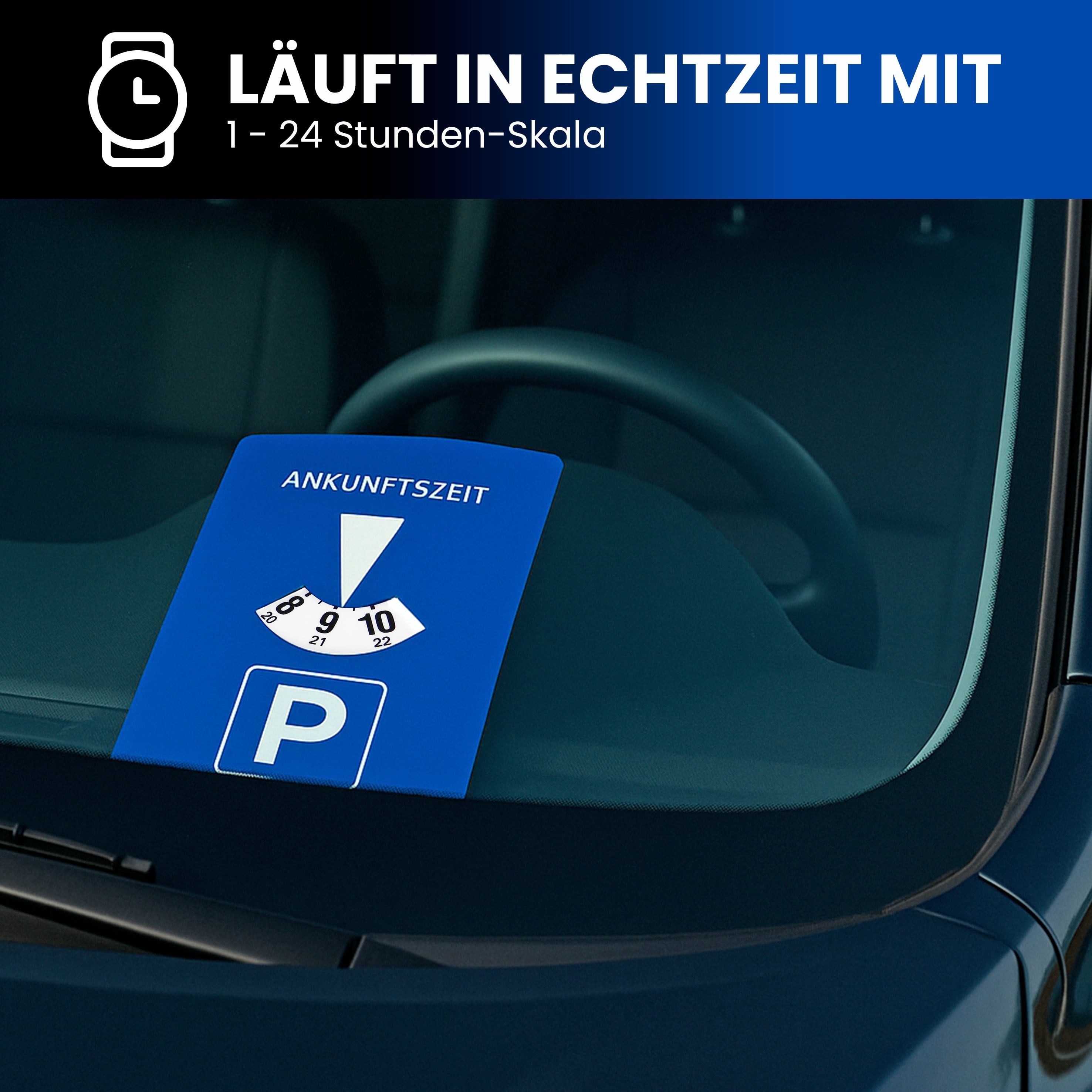 EAXUS elektronische Parkscheibe Elektrisch und Mitlaufend fürs Auto - Parkzeitmesser, Elektronische Parkuhr