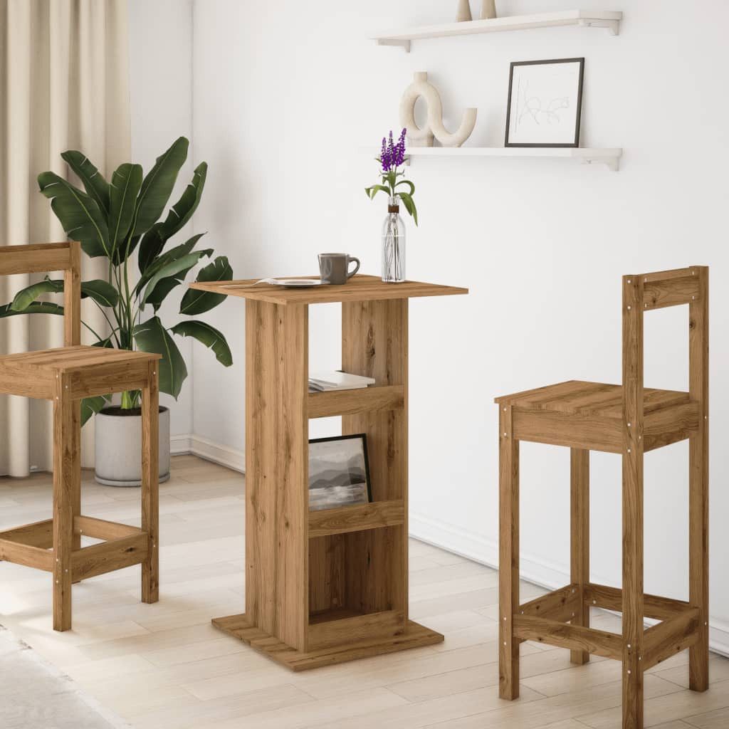 vidaXL Esstisch Bartisch mit Ablagen Artisan-Eiche günstig online kaufen