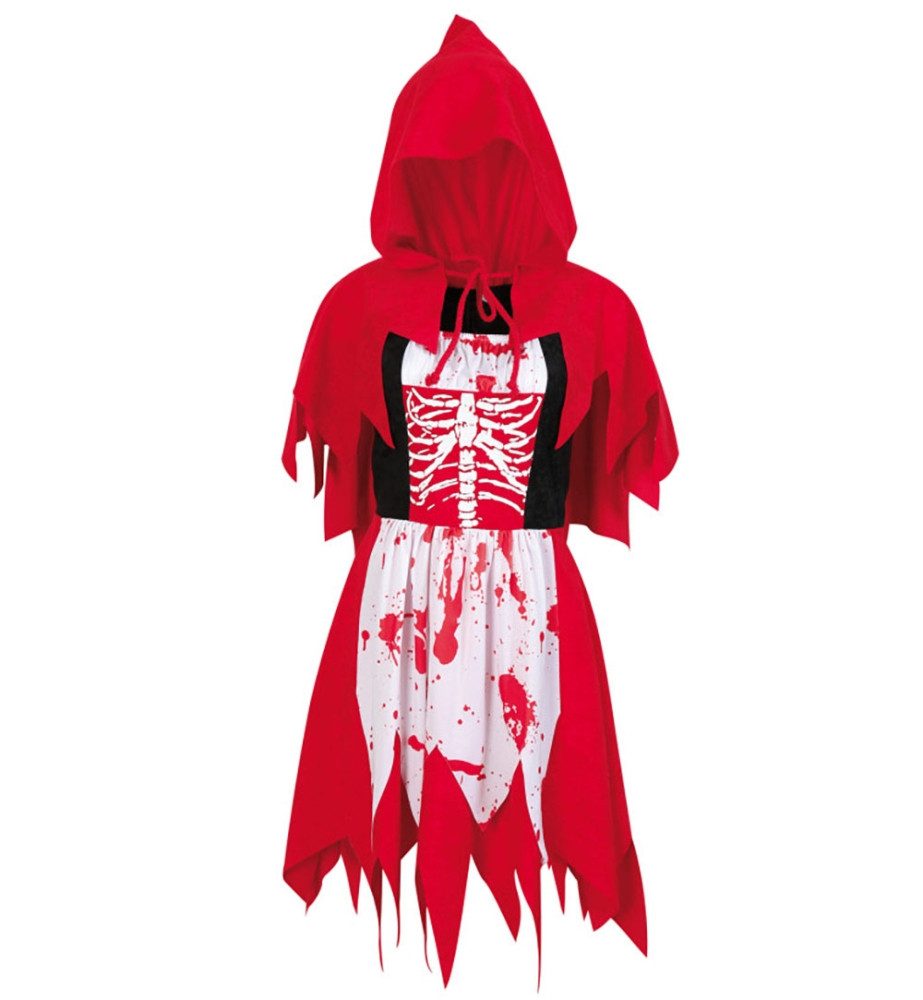 Fries Kostüm Damen Blutkäppchen Kleid mit Kapuzencape Halloween Karneval Fa günstig online kaufen