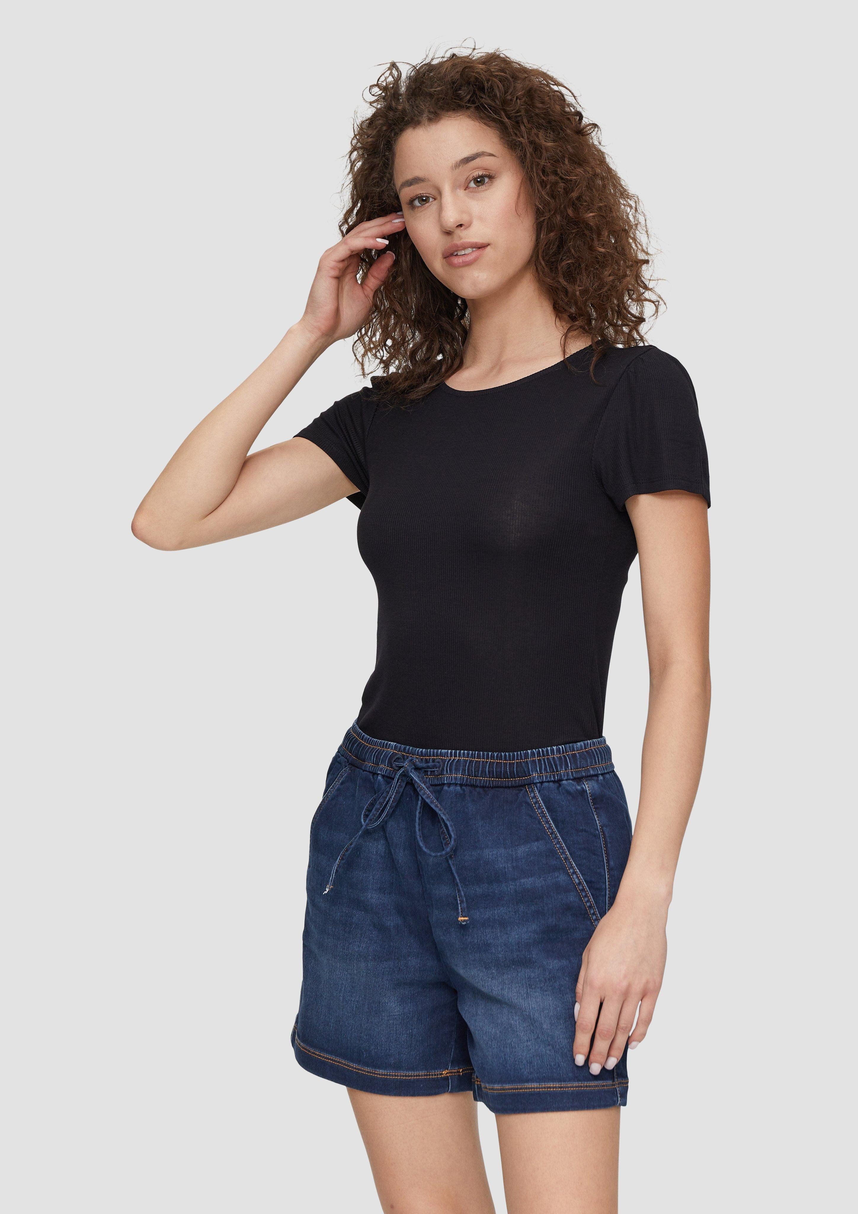 QS Kurzarmshirt Antailliertes T-Shirt aus Modalmix günstig online kaufen