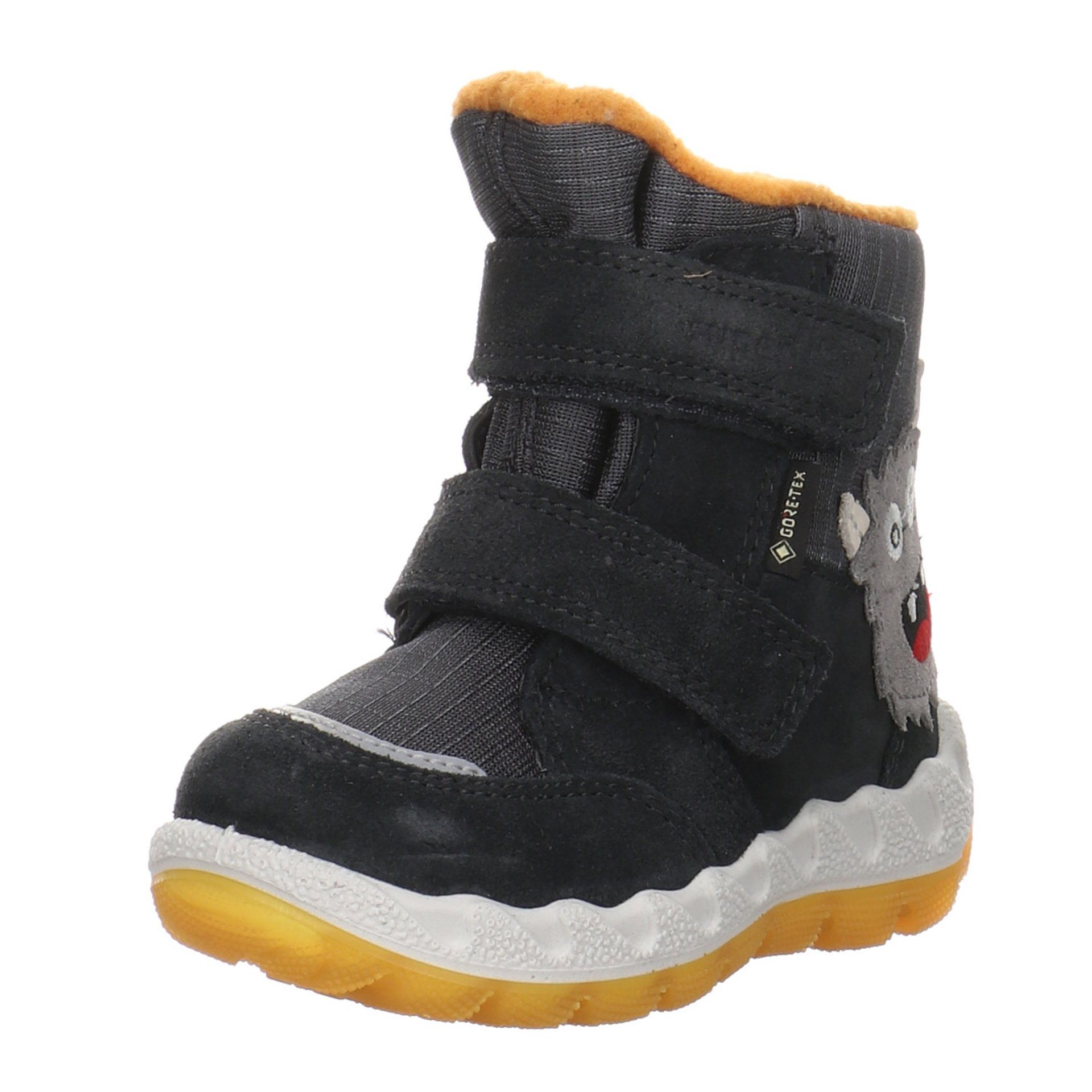 Superfit Baby Lauflernschuhe Boots Leder-/Textilkombination Lauflernschuh grau gelb Icebird Krabbelschuhe