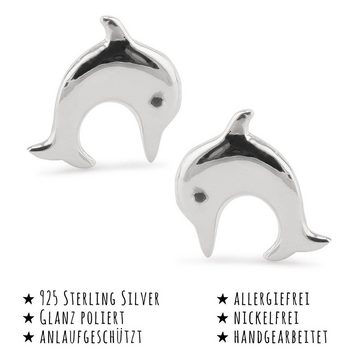 Monkimau Paar Ohrstecker Delfin Ohrringe 925 Silber Damen Ohrstecker (Packung)