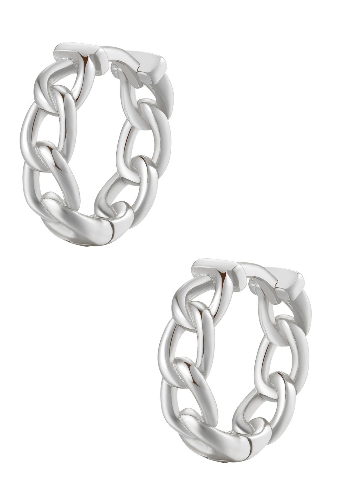 Hey Happiness Paar Creolen Silber Glieder, 18K Roségold vergoldet, Kleine D günstig online kaufen