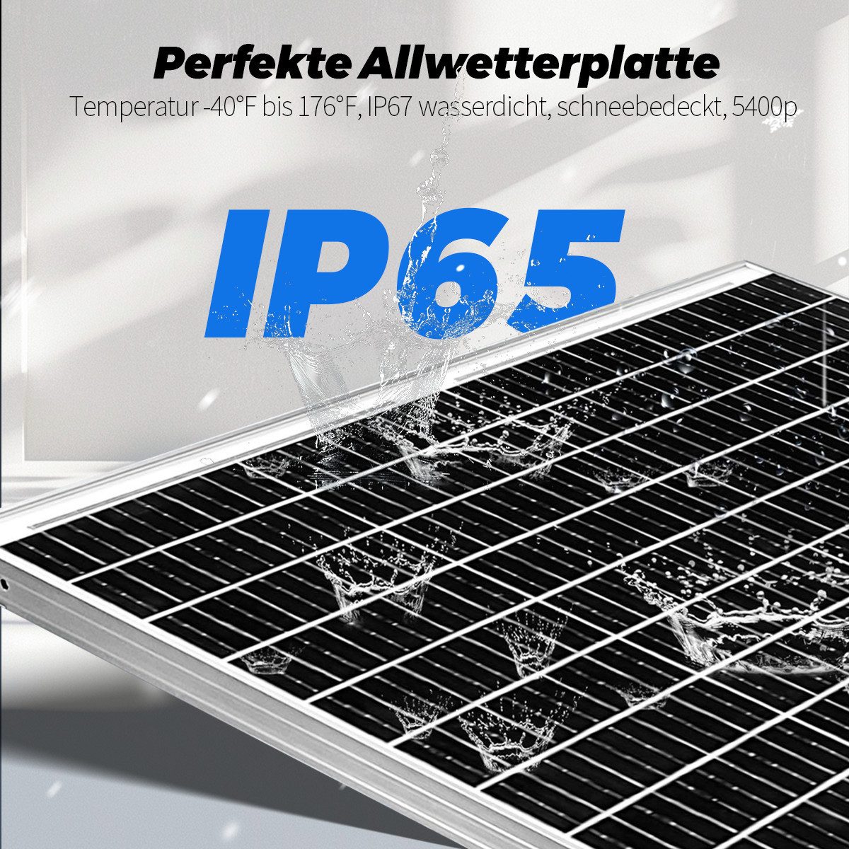 Rhein Beleuchtung Solarmodul 100W-300W Monokristallines Solarpanel & Solarmodul 12V, 100 W, Monokristallin, (Hinweis: Die Modulabmessungen variieren mit der Wat – Bild 4 von 5
