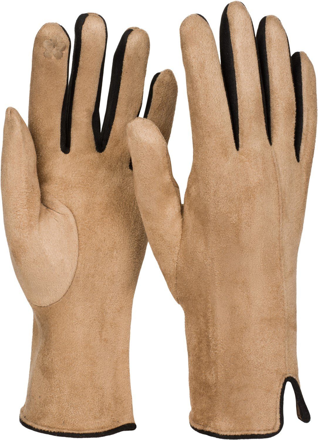 mumbi Handschuhe für Handy Tablet Touchscreen Damen Herren Größe M Gloves braun 
