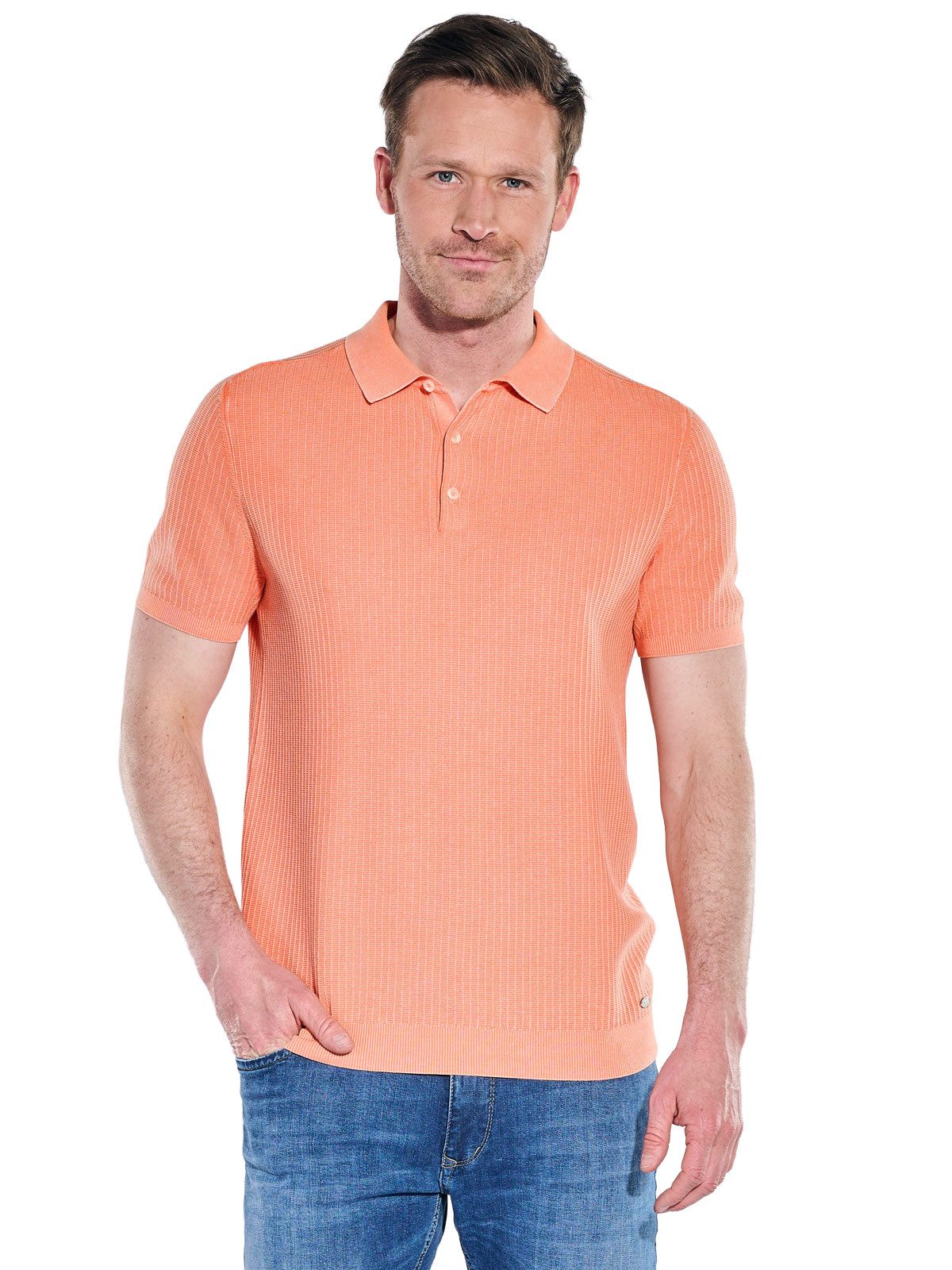Engbers Poloshirt Herren Modisches Strick-Polo, Orange