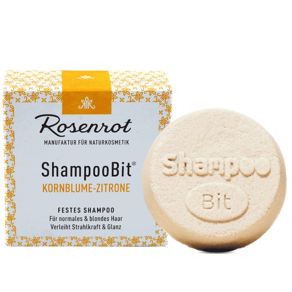 Rosenrot Festes Haarshampoo Festes Shampoo Kornblume-Zitrone, 60 g