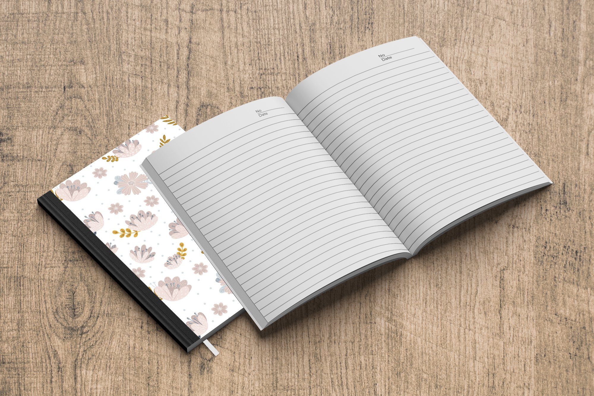 Haushaltsbuch Seiten, Journal, Notizheft, Merkzettel, - - A5, 98 Tagebuch, Blumen Blätter, Notizbuch Design MuchoWow