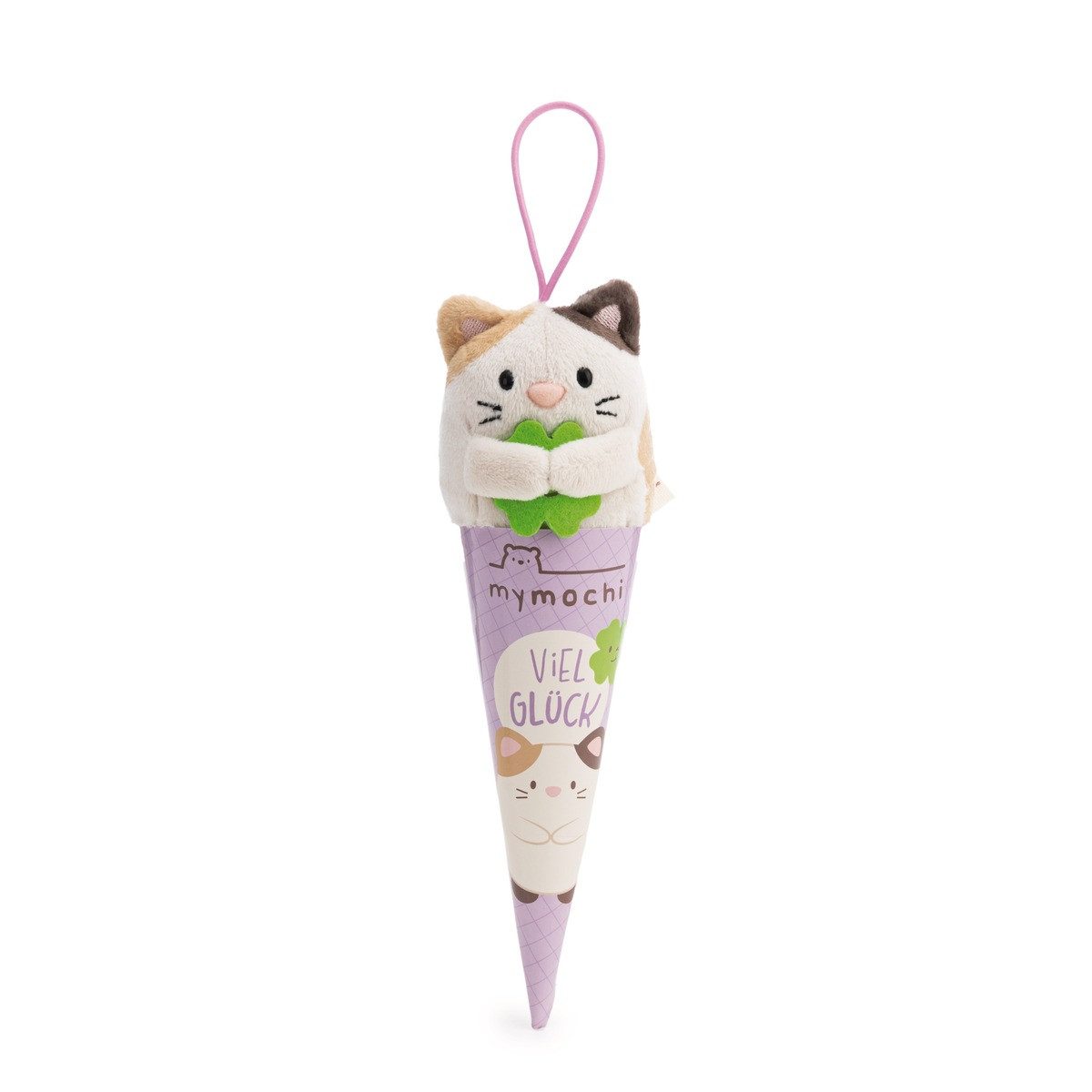 Nici Schlüsselanhänger NICI Schlüsselanhänger Katze Angy mit Kleeblatt moodie mit Loop beige