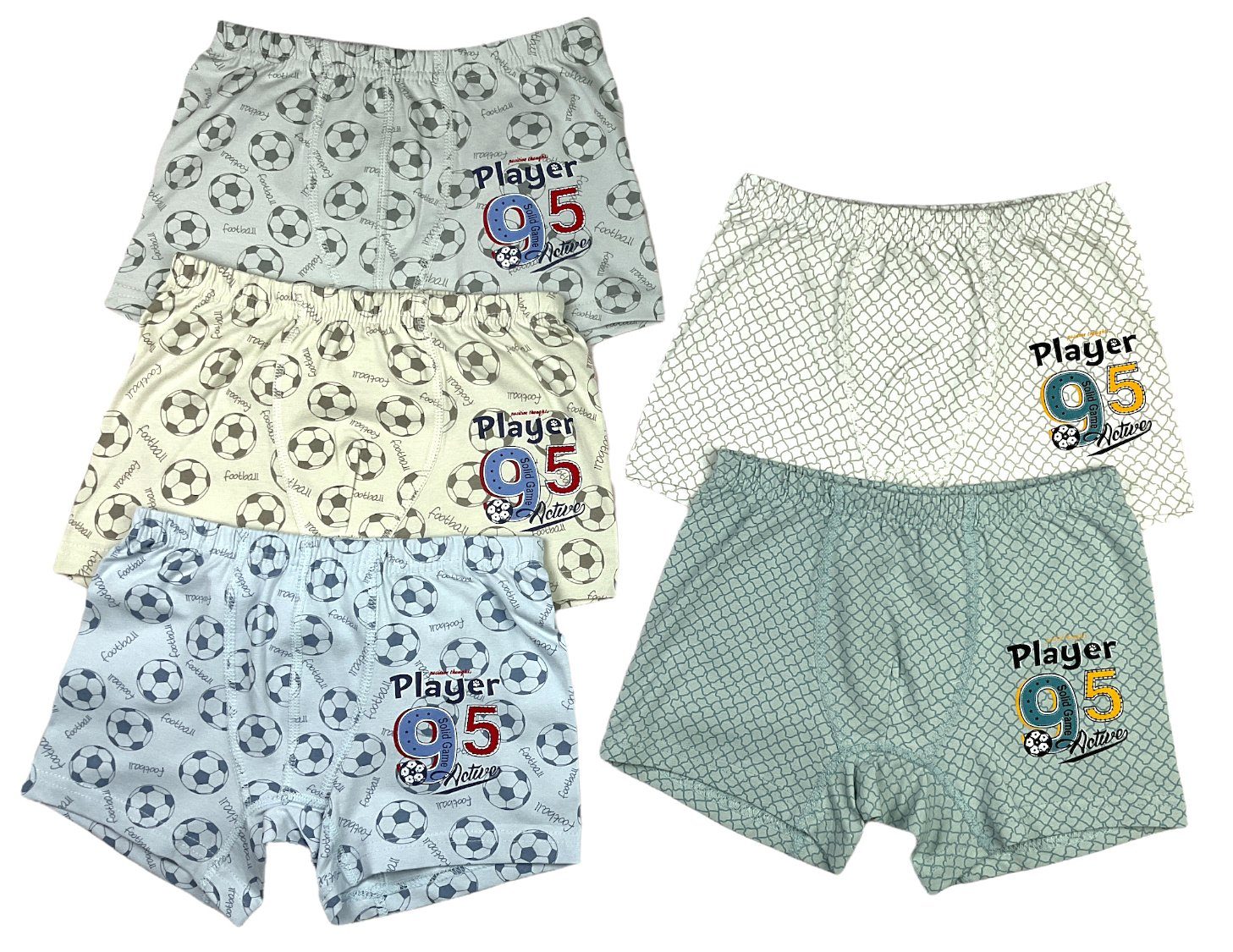 LOREZA Boxershorts 5er Set Jungen Boxershorts - Player - Bunt (Spar-Packung, 5-St) – Bild 2 von 5