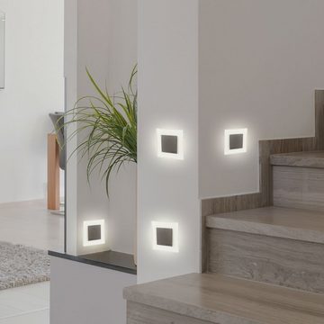 etc-shop LED Einbaustrahler, LED-Leuchtmittel fest verbaut, Warmweiß, 2er Set LED Wand Lampen Treppen Beleuchtung Ess Zimmer Decken