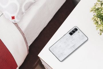 MuchoWow Handyhülle Beton - Weiß - Grau, Phone Case, Handyhülle Samsung Galaxy S21, Silikon, Schutzhülle