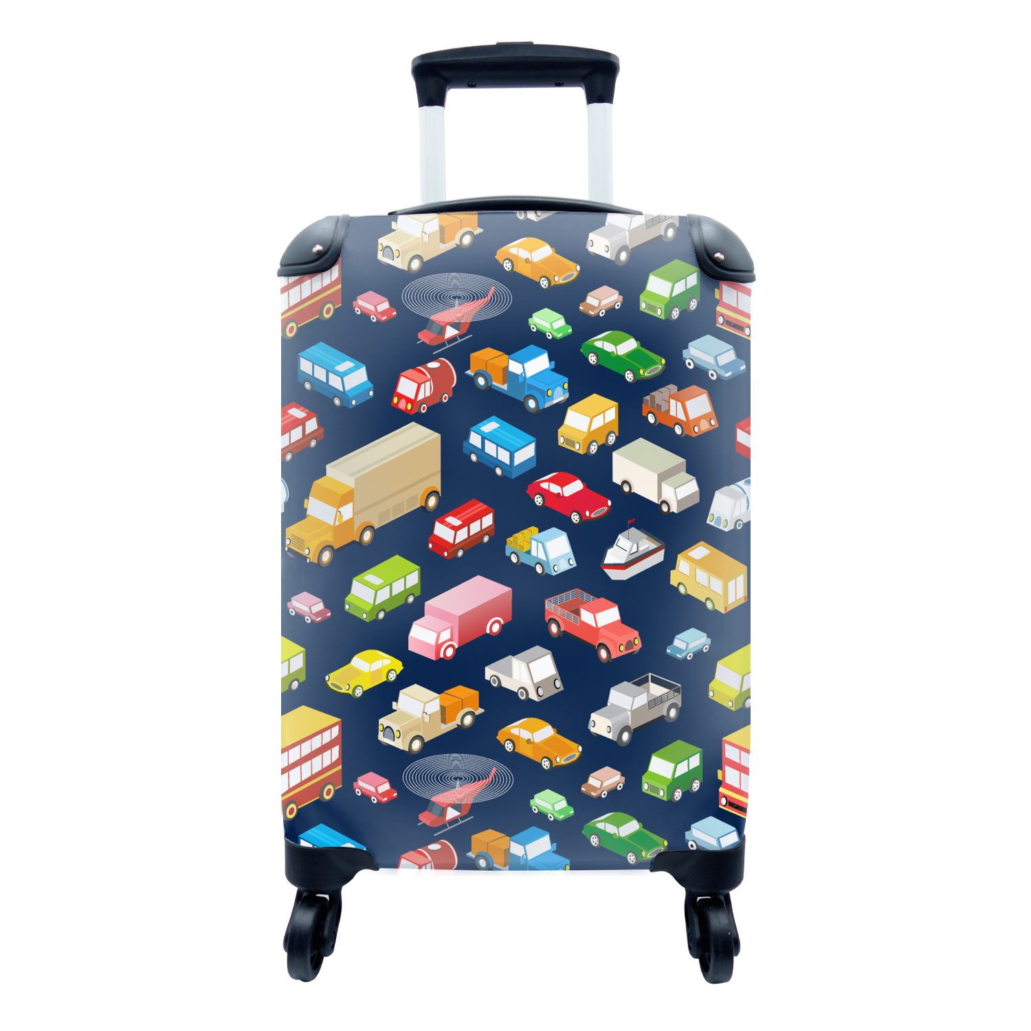 Reisetasche Reisekoffer - - Rollen, Handgepäck rollen, Auto Handgepäckkoffer MuchoWow für Verkehr, Trolley, Ferien, mit 4 Muster