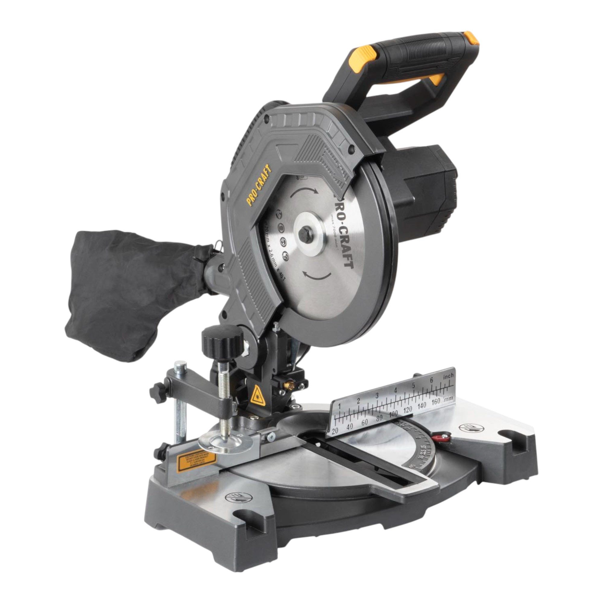 PRO CRAFT Akku-Kapp-Gehrungssäge PGS20bb 20 V 210 mm Brushless Solo - ohne Akku, ohne Ladegerät