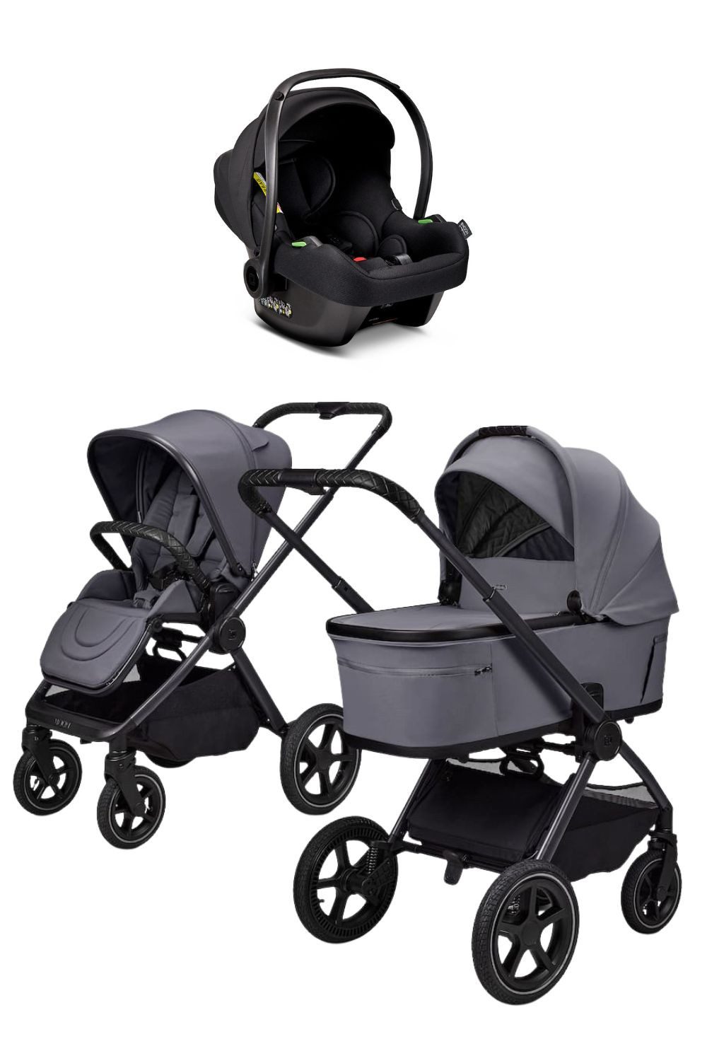 Moon Kombi-Kinderwagen Gio Fold Air Kombikinderwagen inkl. Cosmo 2.0, Gestell und Babywanne mit einem Handgriff zusammenfaltbar