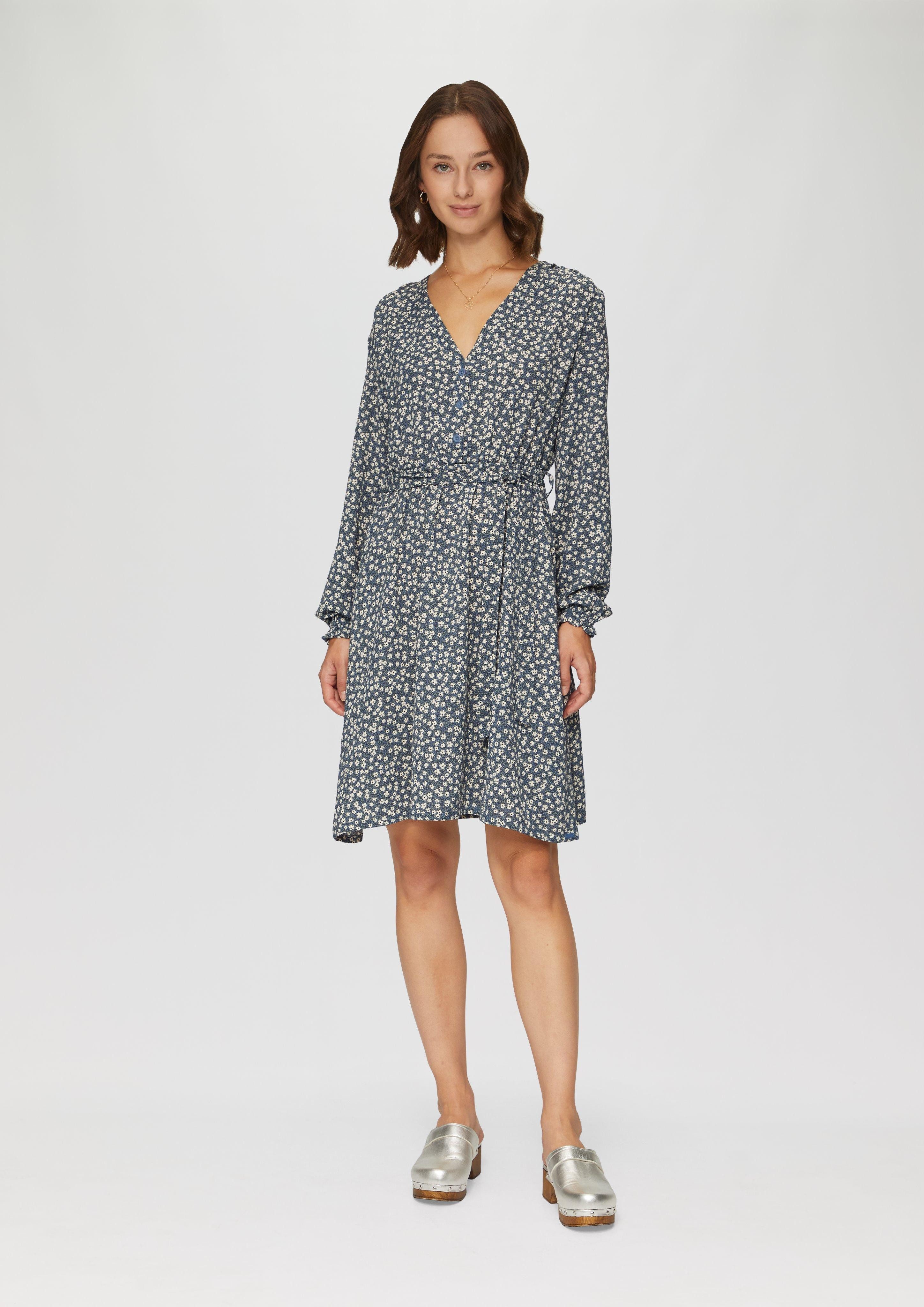 QS Minikleid Kurzes Crêpe-Kleid mit All-over-Print günstig online kaufen