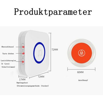 GelldG Notrufknopf/Senioren Notruf/Funkalarm Sender und Empänger Alarmanlage