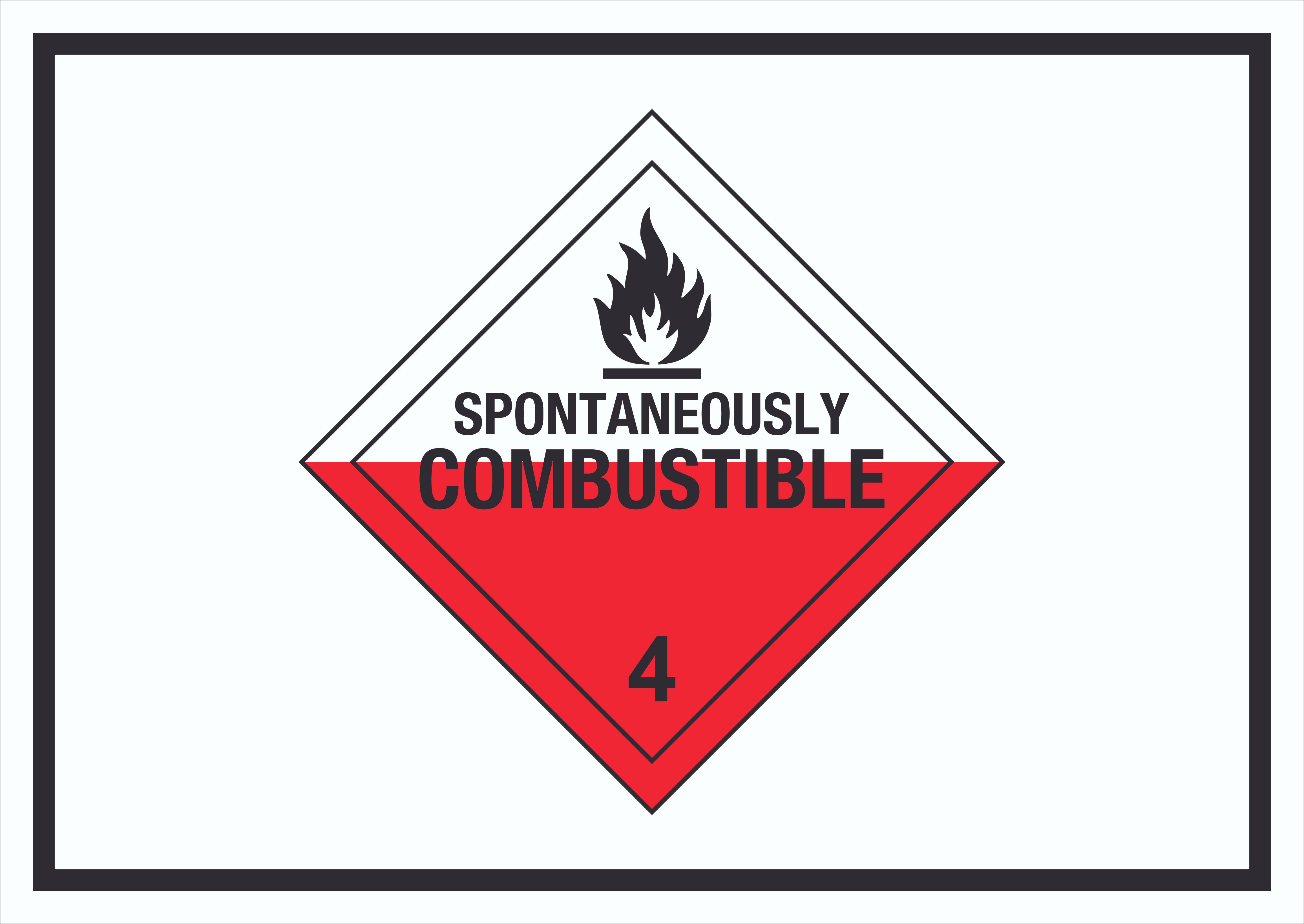 HB-Druck Hinweisschild Schild Selbstentzündliche Stoffe Symbol Spotaneously Combustible, wetterfest, stabil, UV-beständig, kratzfest