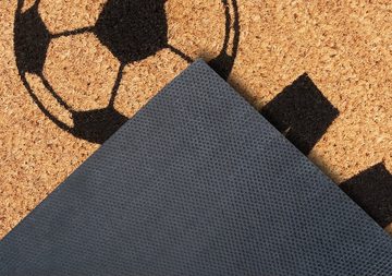 Fußmatte Kokos Home Soccer, HANSE Home, rechteckig, Höhe: 15 mm, Kokos, Schmutzfangmatte, Outdoor, Rutschfest, Innen, Kokosmatte, Flur