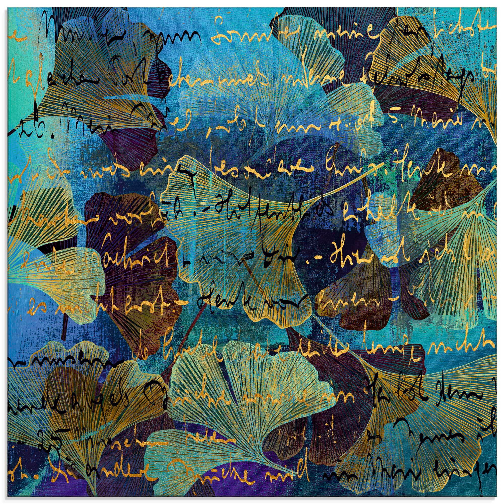 Artland Glasbild Ginko, Muster (1 St), in verschiedenen Größen