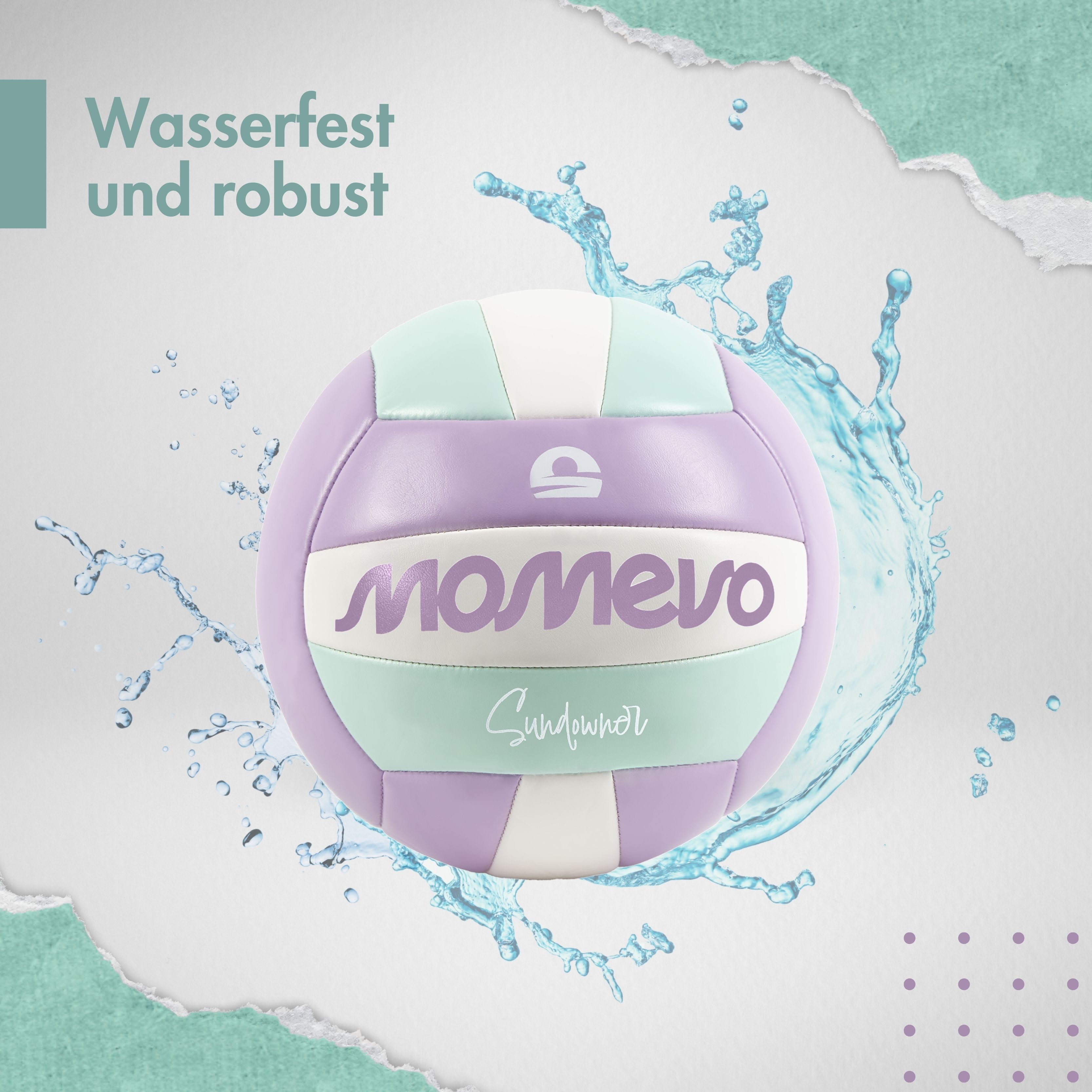 Momevo Beachvolleyball mit Pumpe, Größe 5, wasserdicht, weiche Oberfläche ideal für Anfänger