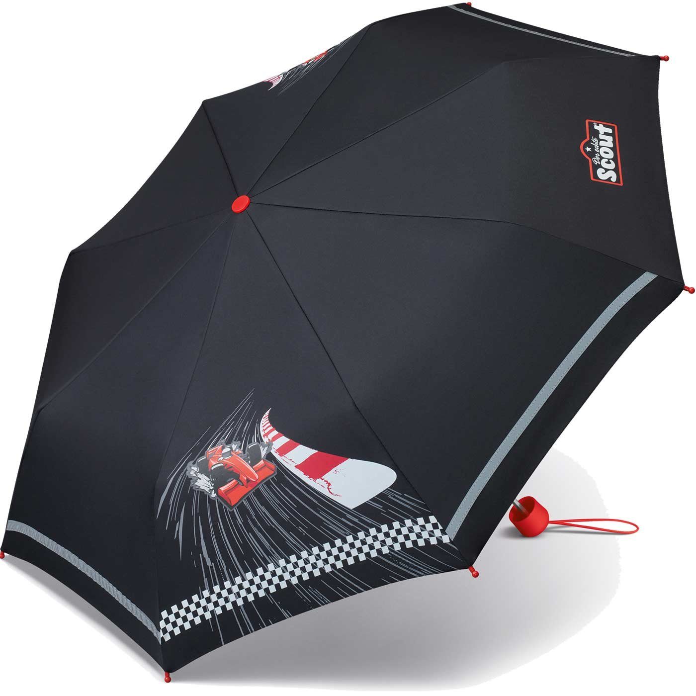 Scout Taschenregenschirm reflektierend Mini leicht Basic bedruckt, Kinderschirm