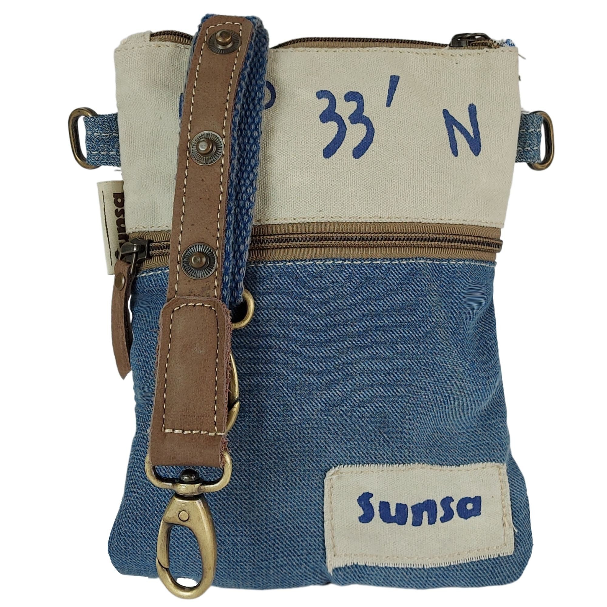 Sunsa Umhängetasche Umhängetasche Schultertasche Maritim Crossbody Bag, enthält recyceltes Material