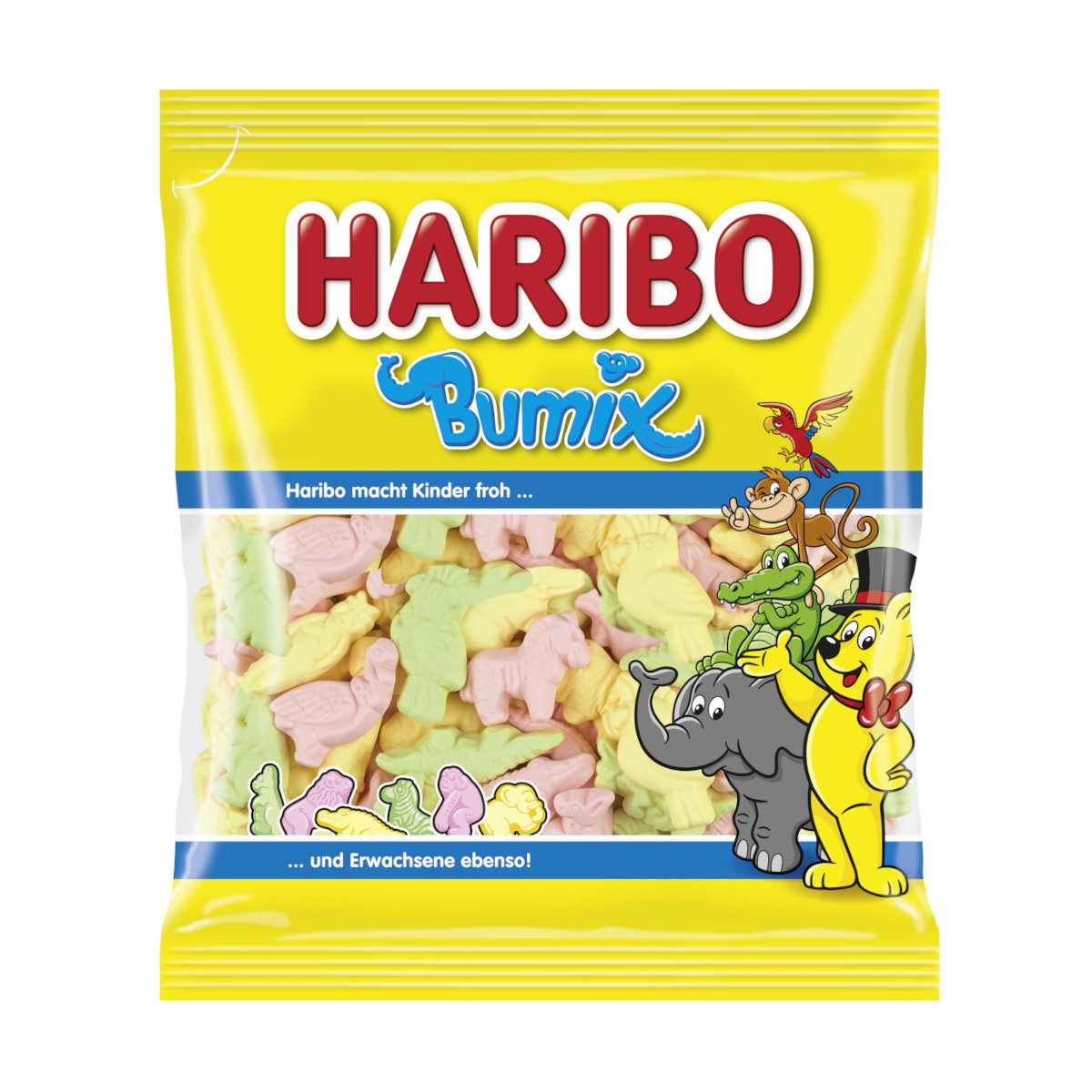 HARIBO Süßigkeit, Haribo Bumix fruchtige bunte Schaumzucker-Figuren Packung 175g