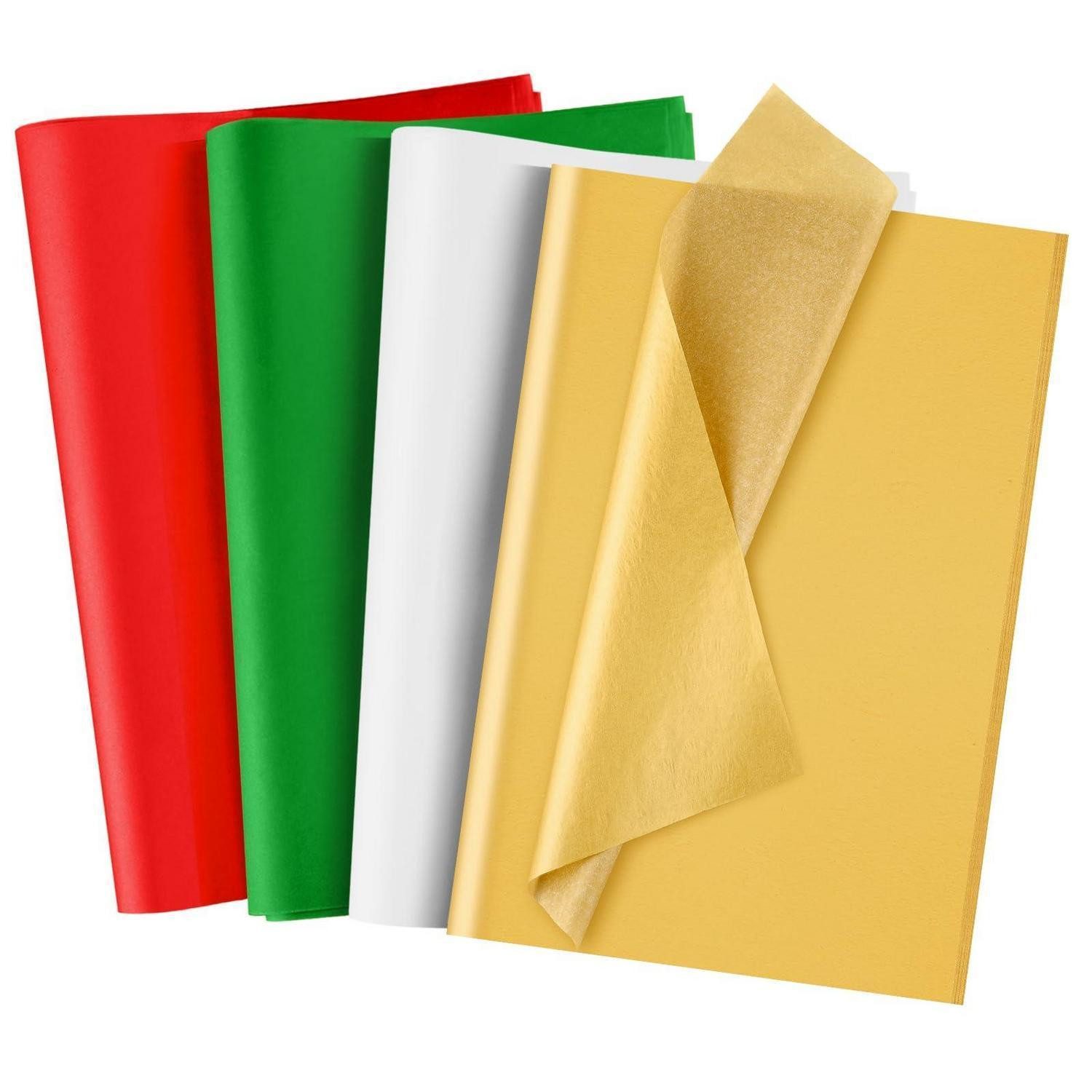 LuxusKollektion Seidenpapier Weihnachts-Seidenpapier 100 Blatt 4 Farben