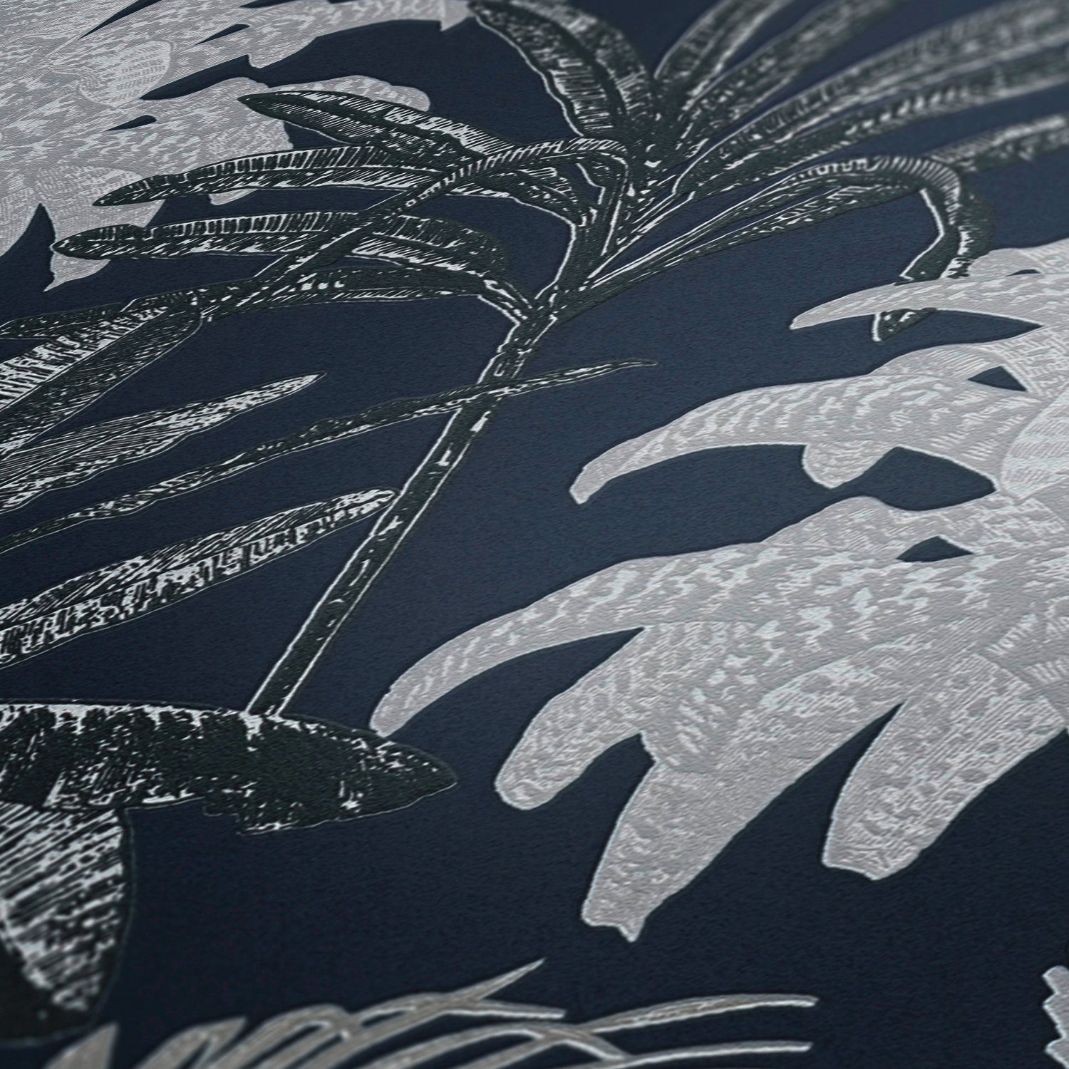 A.S. Designertapete tropisch, METROPOLIS LIVING Palmen BY floral, Création blau/grau/weiß botanisch, good, MICHALSKY Tale, Tropical Tapete Vliestapete is Change