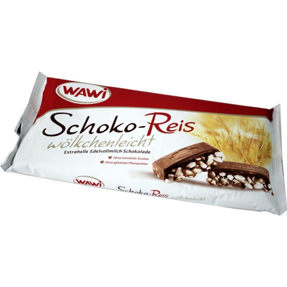 WAWI Schokolade, WAWI Schoko Reis Crispie Tafel in Edelvollmilch Schokolade 200g