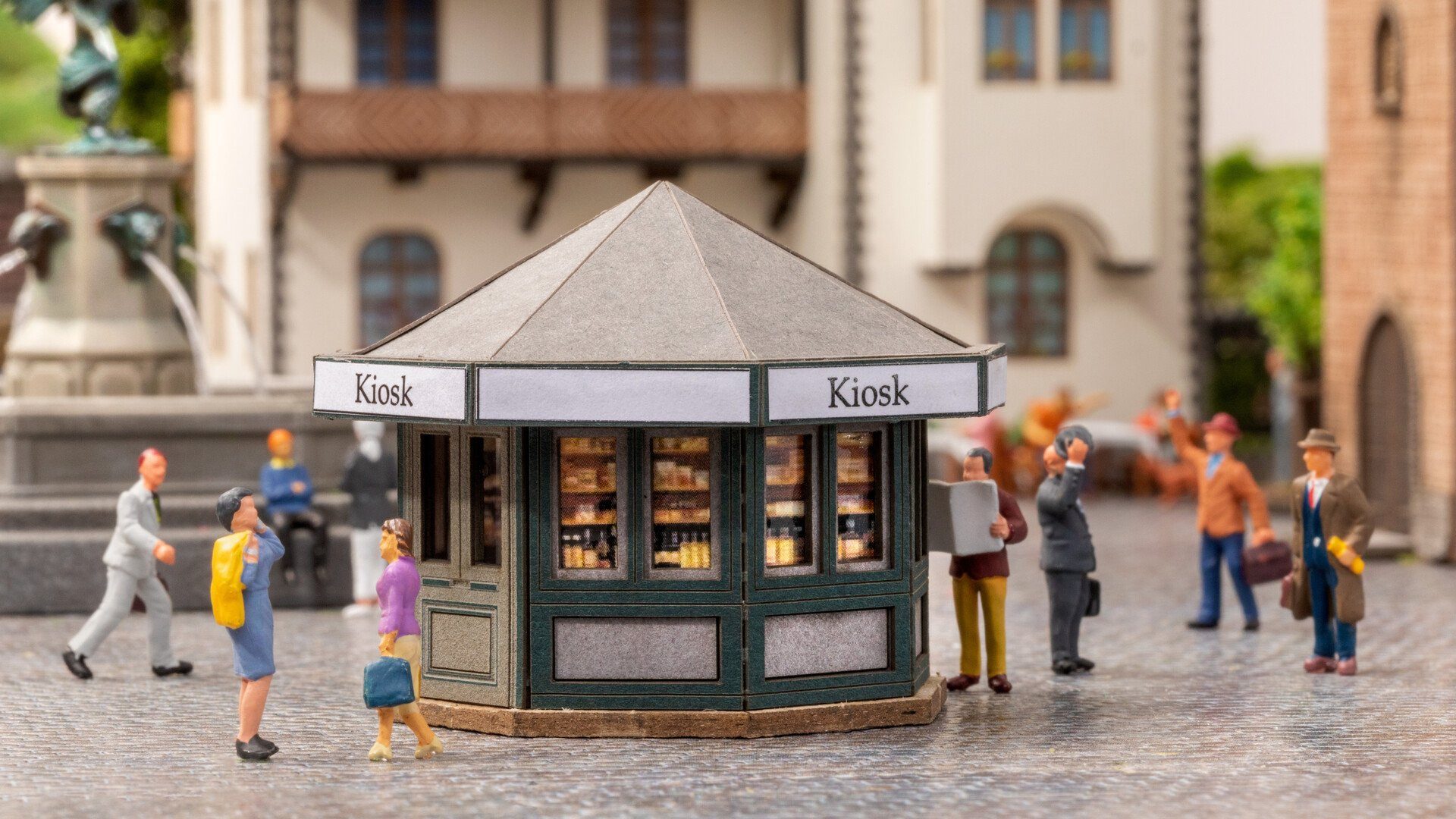 Modelleisenbahn-Gebäude NOCH® Kiosk, realistisches Modellbau-Gebäude, 5,4