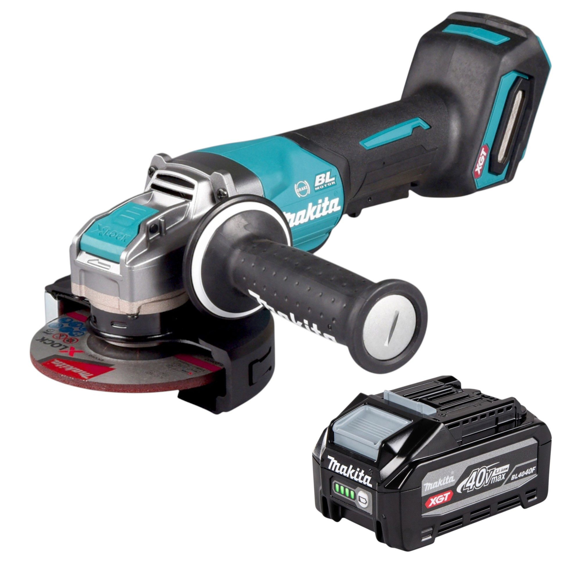 Makita Akku-Winkelschleifer GA 047 GU1 40 V max. 125 mm X-LOCK + 1x Akku 4,0 Ah - ohne Ladegerät