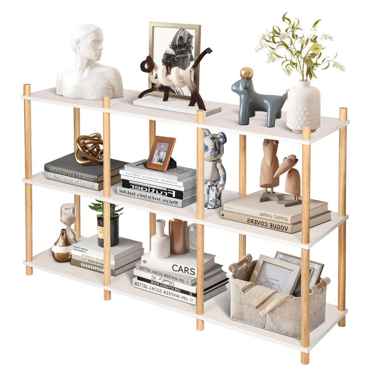 LuxusKollektion Bücherregal Regal 3 Fach Weiß, 1-tlg.