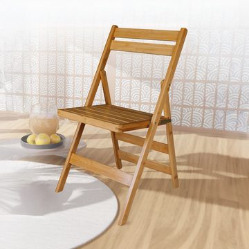 Spetebo Klappstuhl Bambus Klappstuhl natur - 78 x 44 cm (Stück, 1 St), Küchen Stuhl klappbar aus FSC Holz