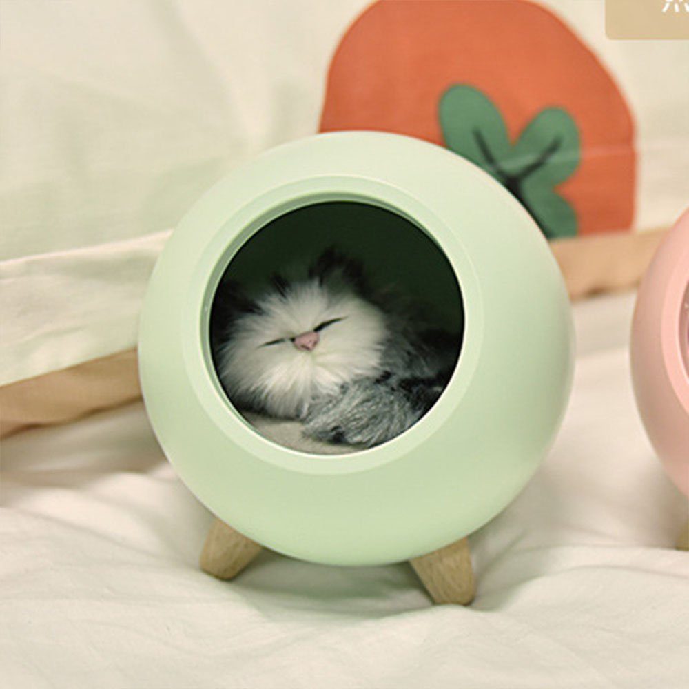 MOUTEN Nachtlicht Entzückendes Katzenhaus-Nachtlicht, süßes Kätzchen-Schlaflicht am Bett grün