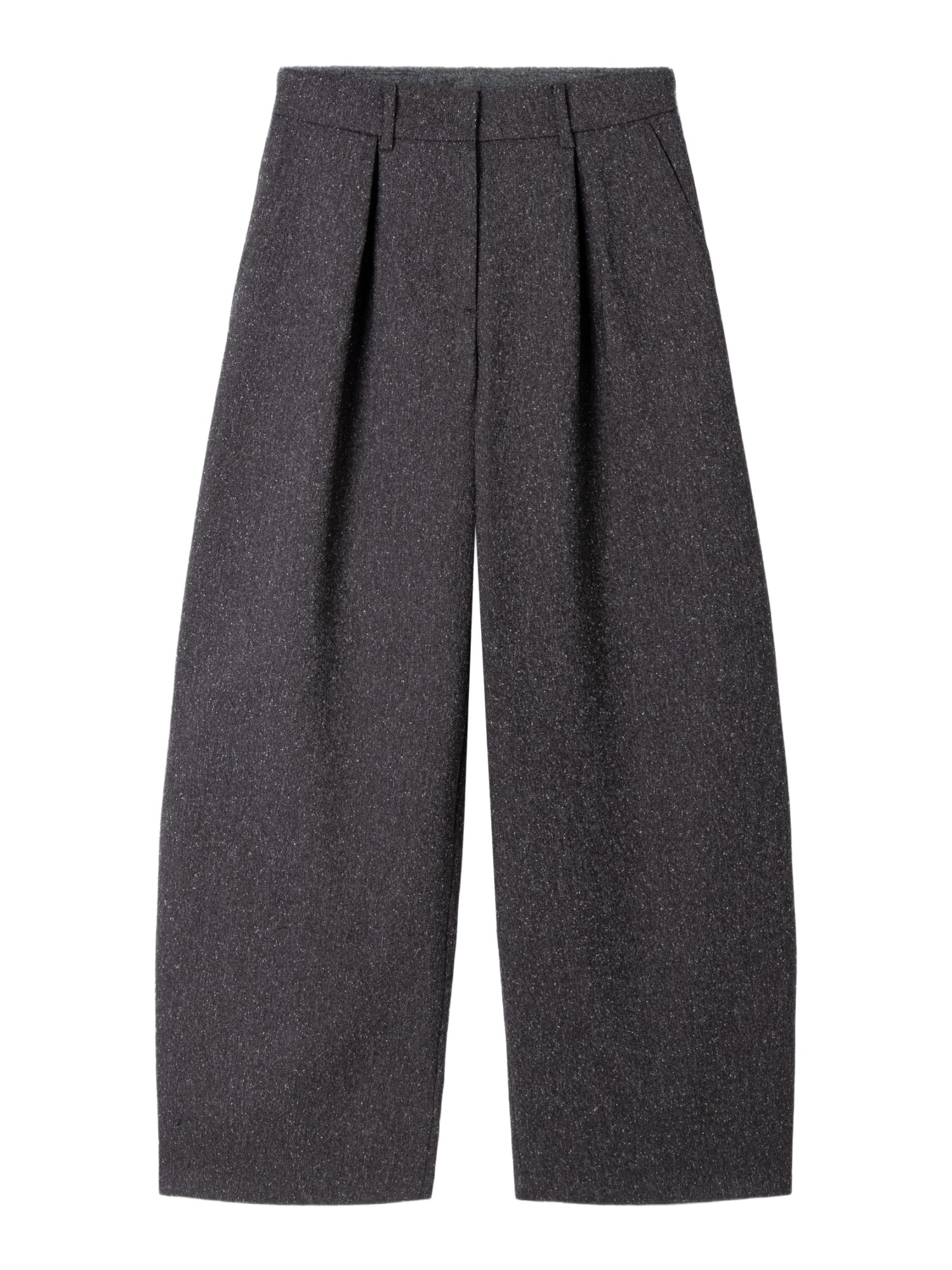Cambio Stoffhose grau,Casual,Polyester,Meliert,Barrel Fit,Hoch