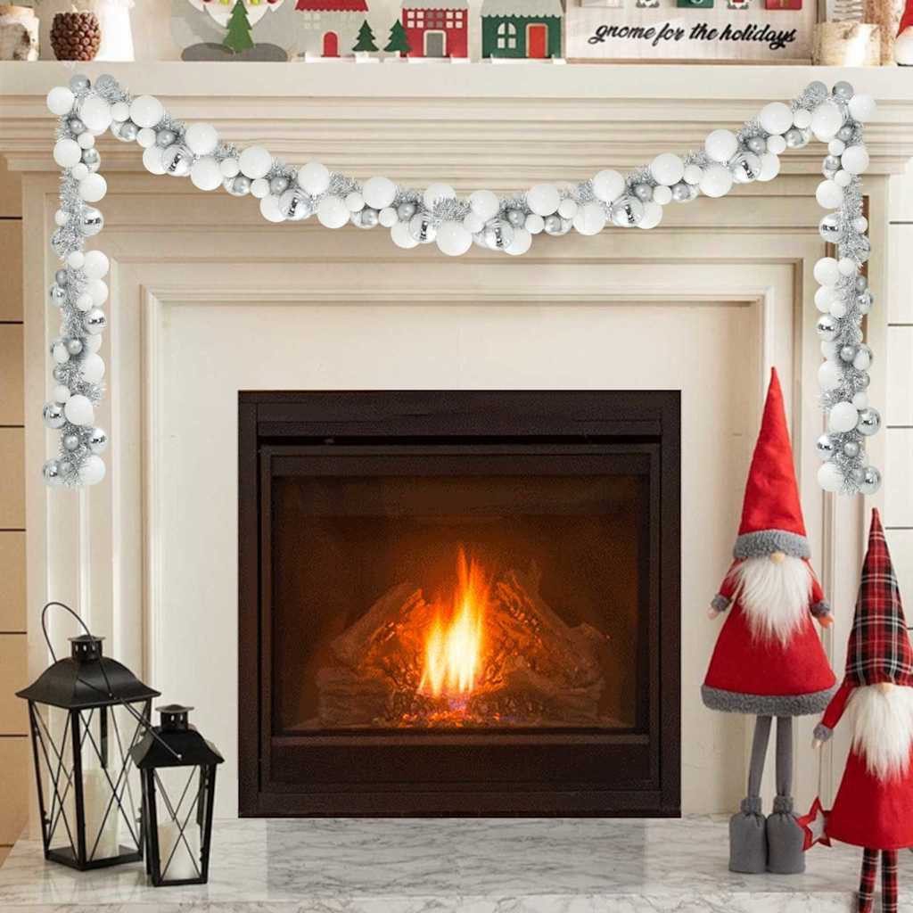furnicato Girlanden Weihnachtsgirlande Polystyrol Weiß und Silber festlich dekorativ (1-tlg)