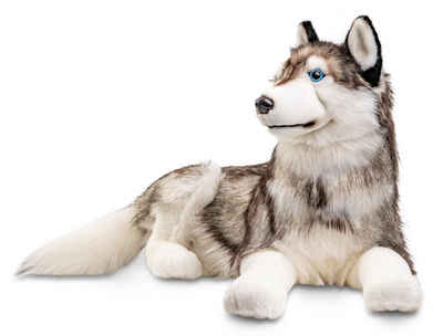 Uni-Toys Kuscheltier Husky, liegend - 100 cm (Länge) - Plüsch-Hund - Plüschtier, zu 100 % recyceltes Füllmaterial