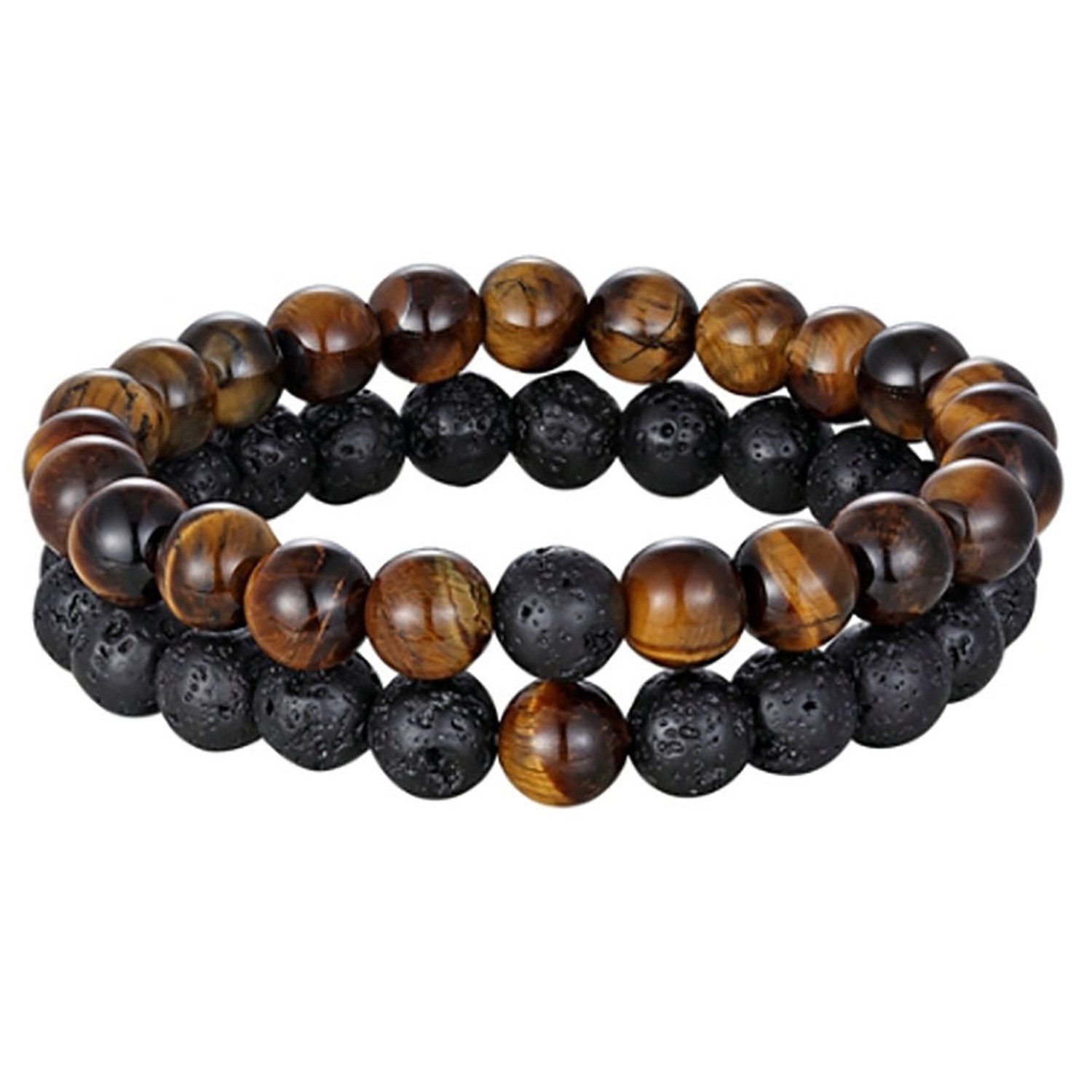 The Beauty House Armband Lavastein Naturstein Armband mit schwarzen Lava Pe günstig online kaufen