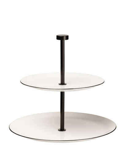 ASA SELECTION Etagere à table ligne noire Etagere 2 stufig rund 26,5 cm, Porzellan, (Etagere)